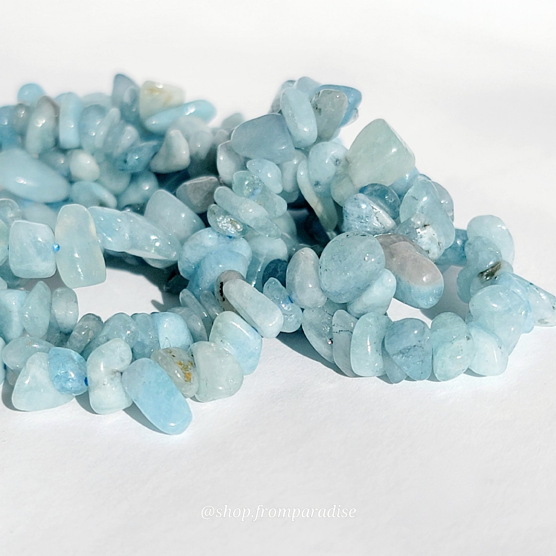 Handmade Aquamarine Crystal Chip Bracelet