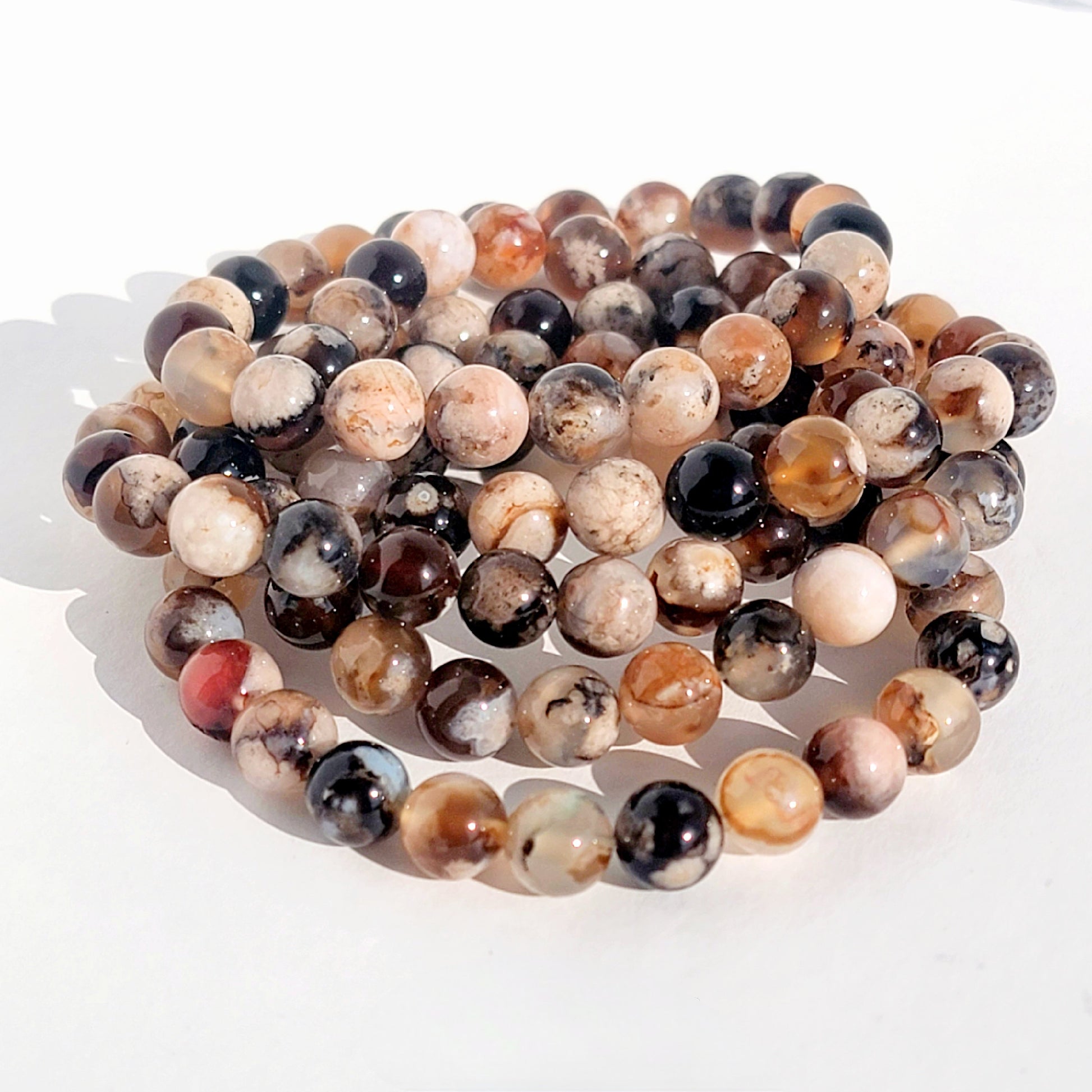black flower agate bracelet