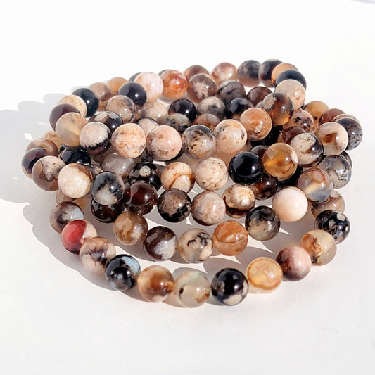 black flower agate bracelet
