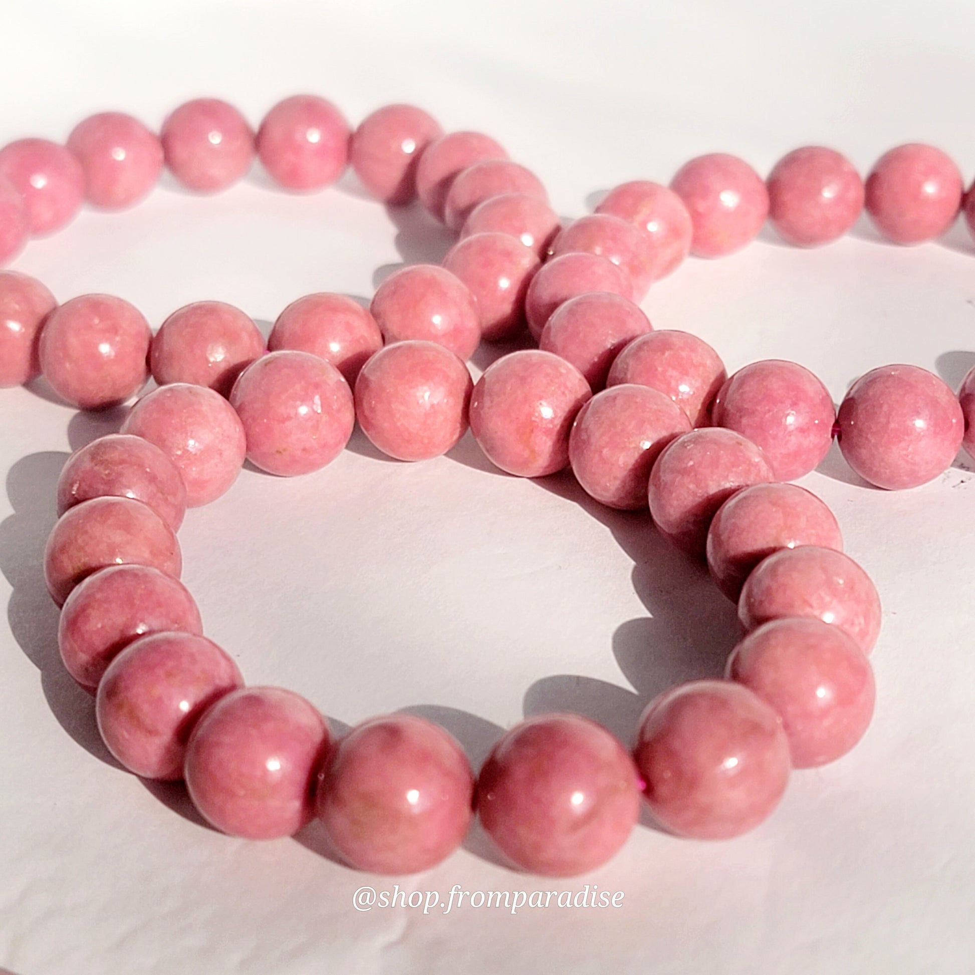 Pink Rhodonite Crystal Bracelet