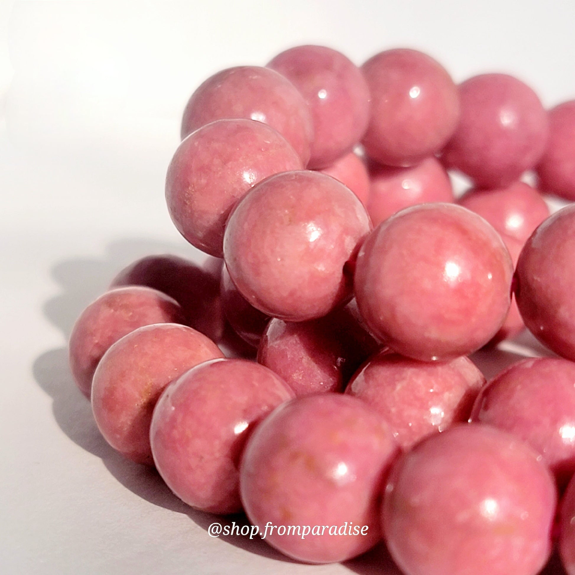 Pink Rhodonite Crystal Bracelet