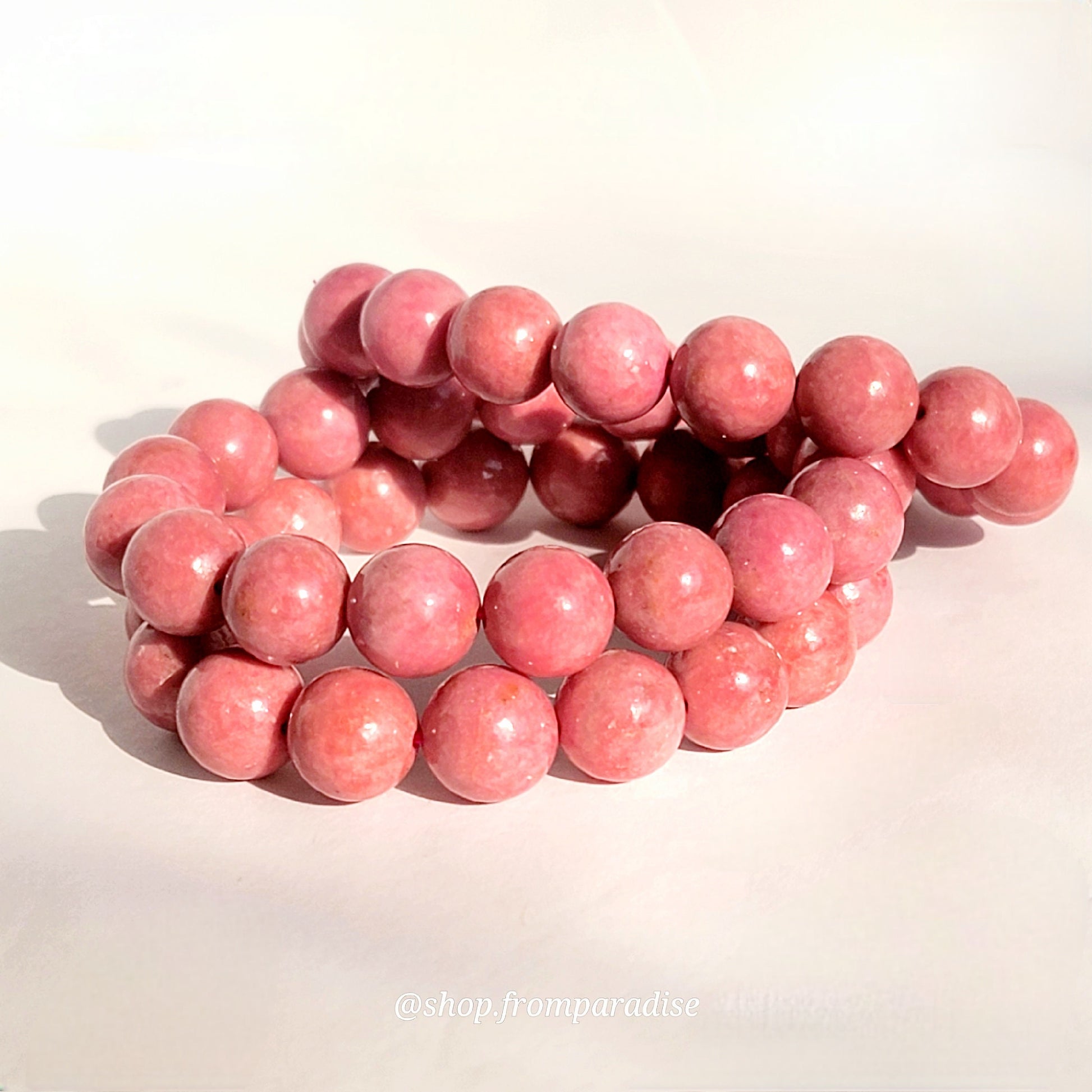 Pink Rhodonite Crystal Bracelet