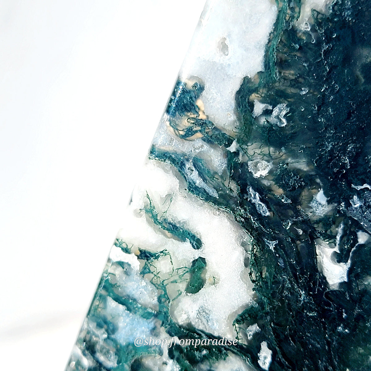 Blue Moss Agate Crystal Sculpture