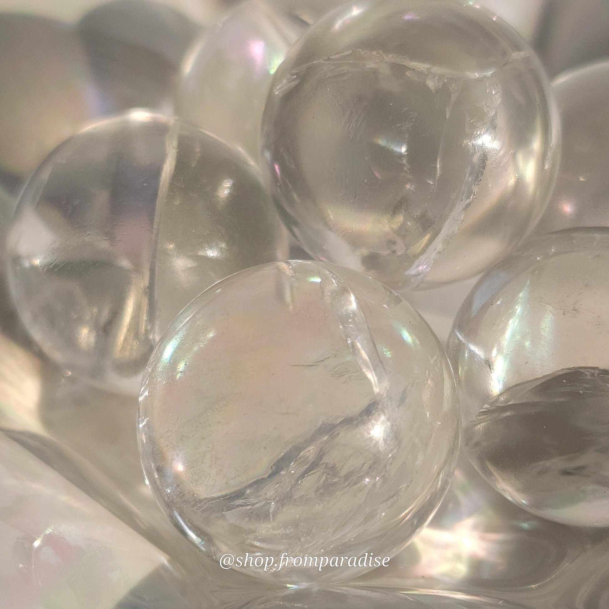Clear Quartz Mini Crystal Sphere with Rainbow Inclusions