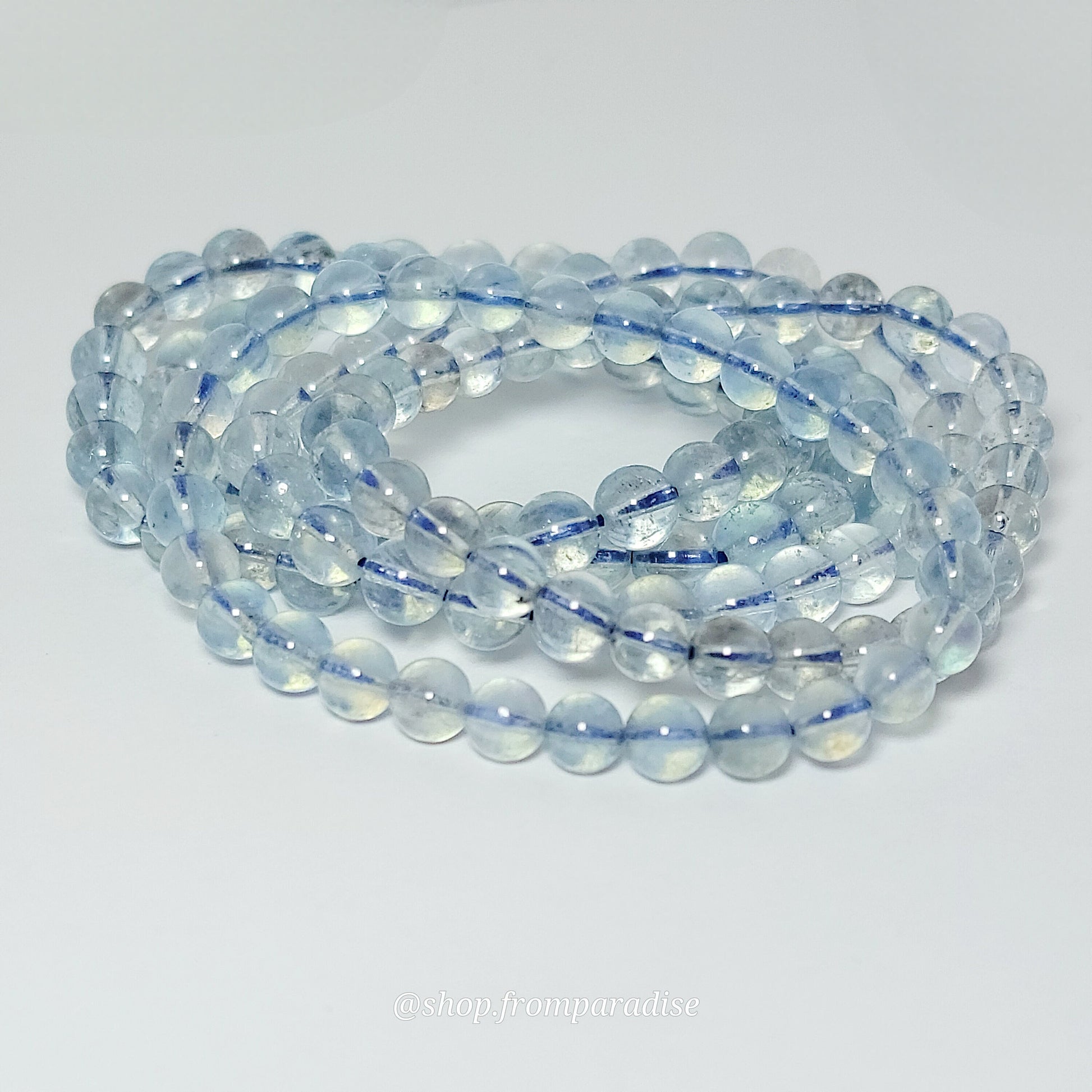 Aquamarine Crystal Stretch Gemstone Bracelet