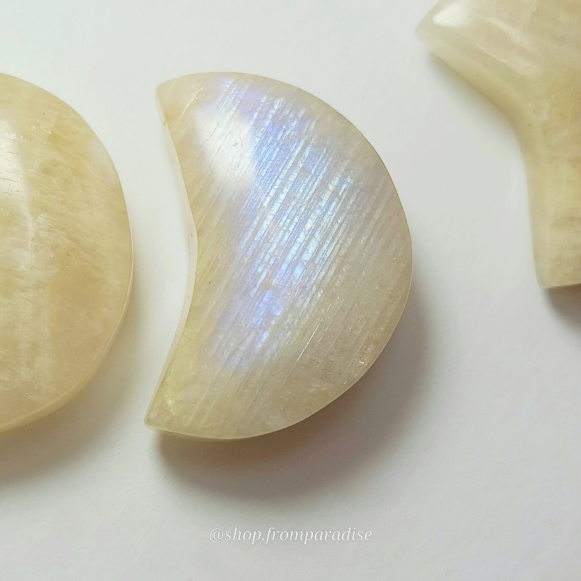 Blue Moonstone Moon Crystal Carving