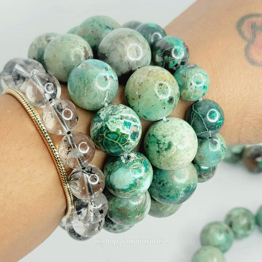 Chrysocolla Crystal Stretch Gemstone Bracelet