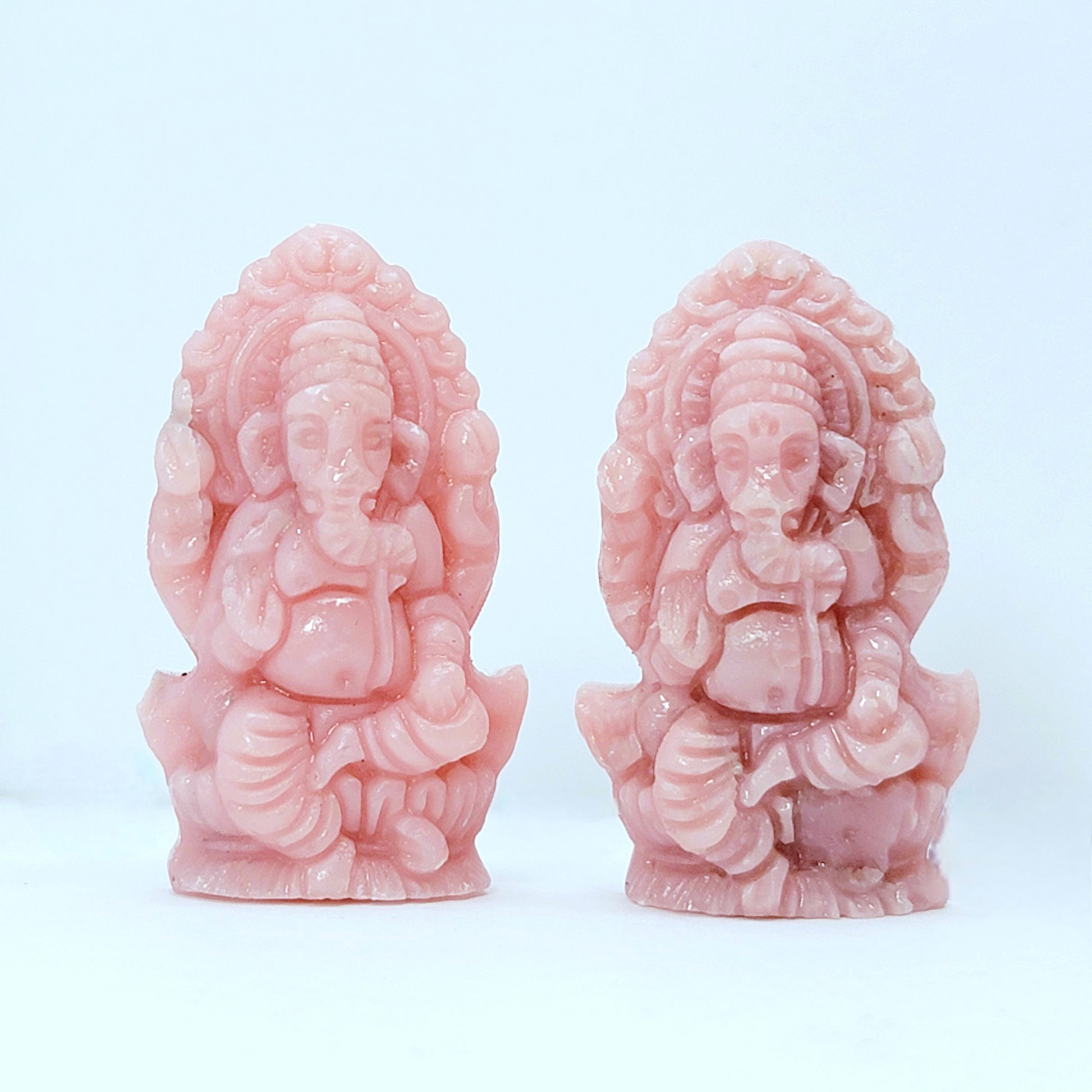 Ganesha Statue Pink Opal Crystal Carving: The Remover of Obstacles, God of New Beginnings, Wisdom, and Success