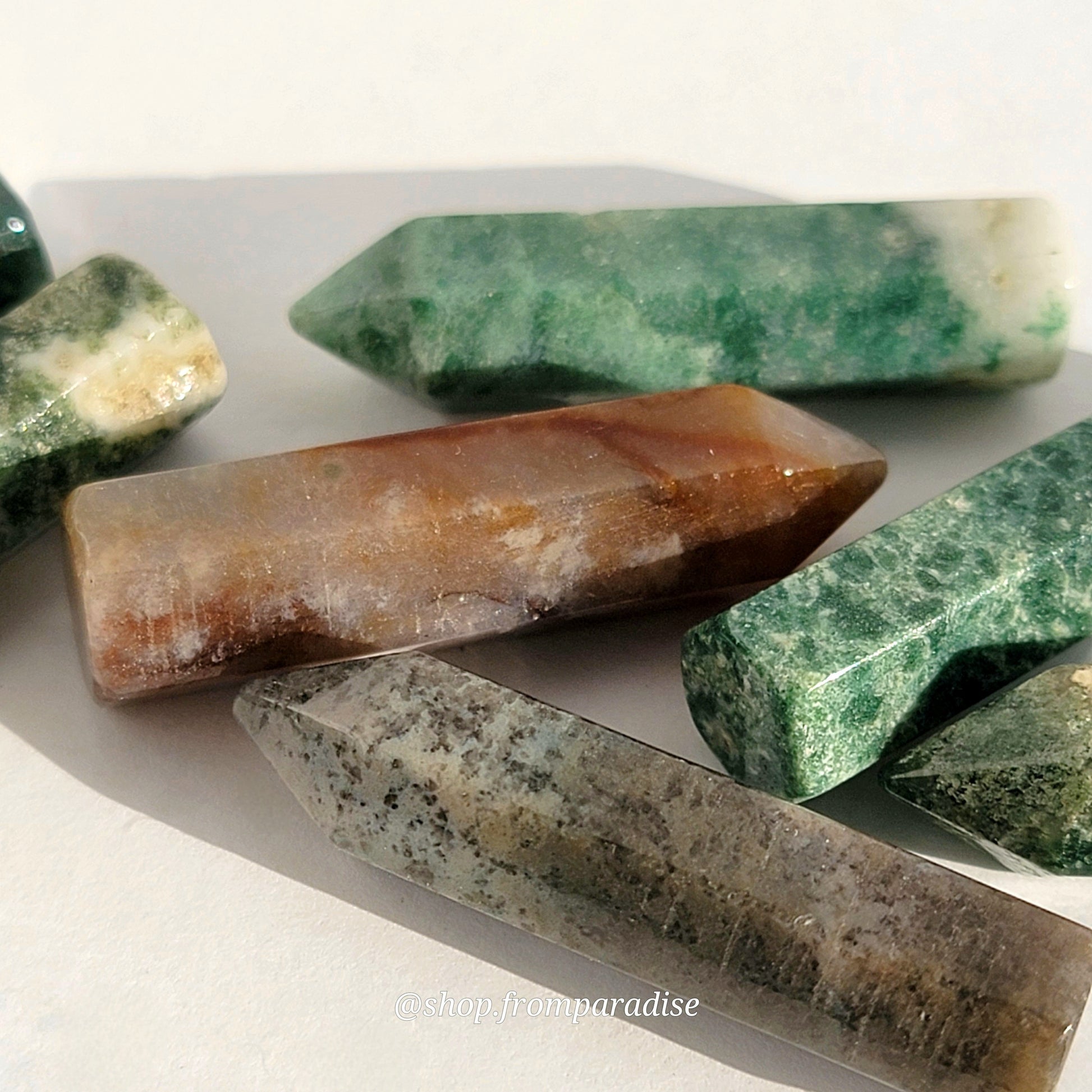 Moss Agate Mini Crystal Tower