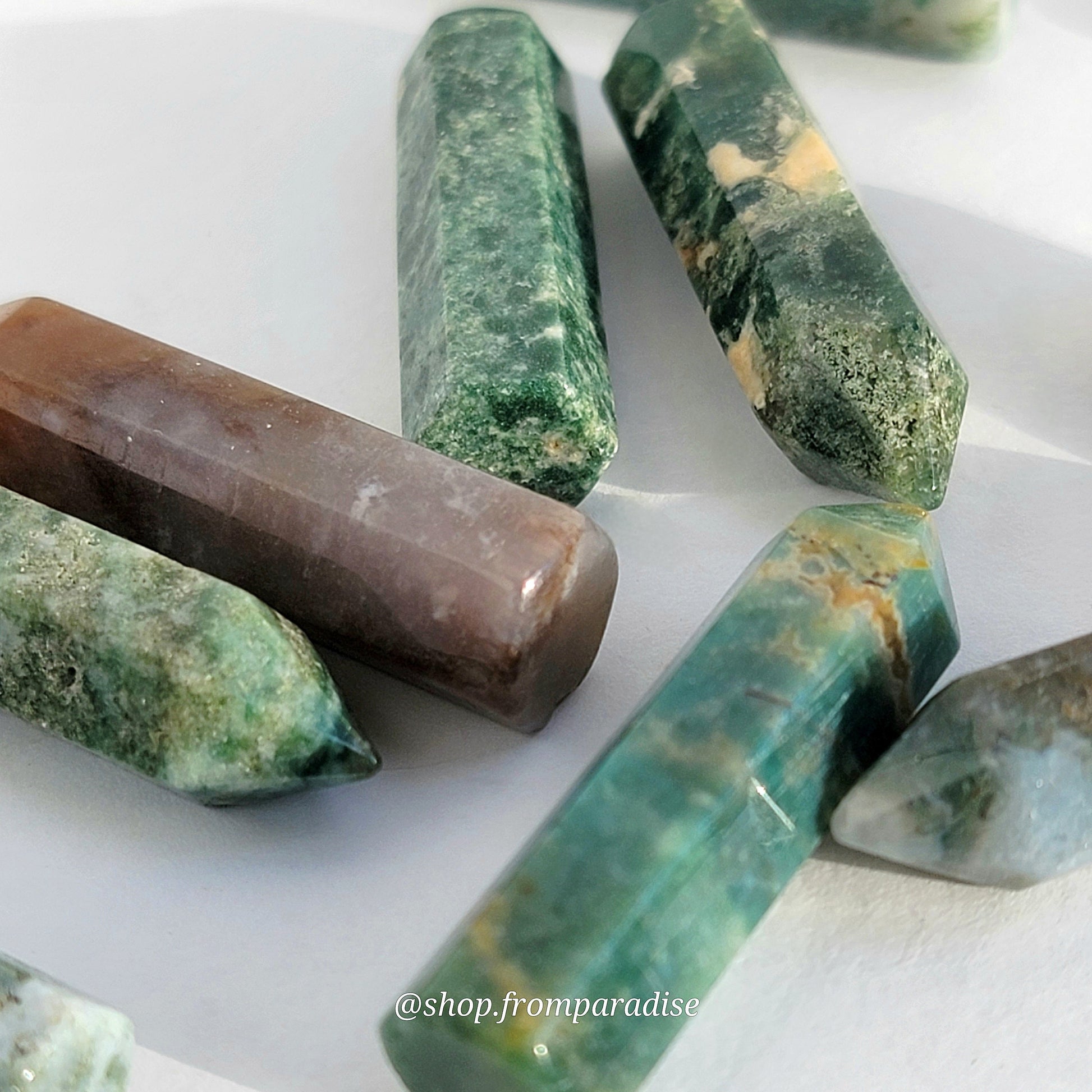 Moss Agate Mini Crystal Tower