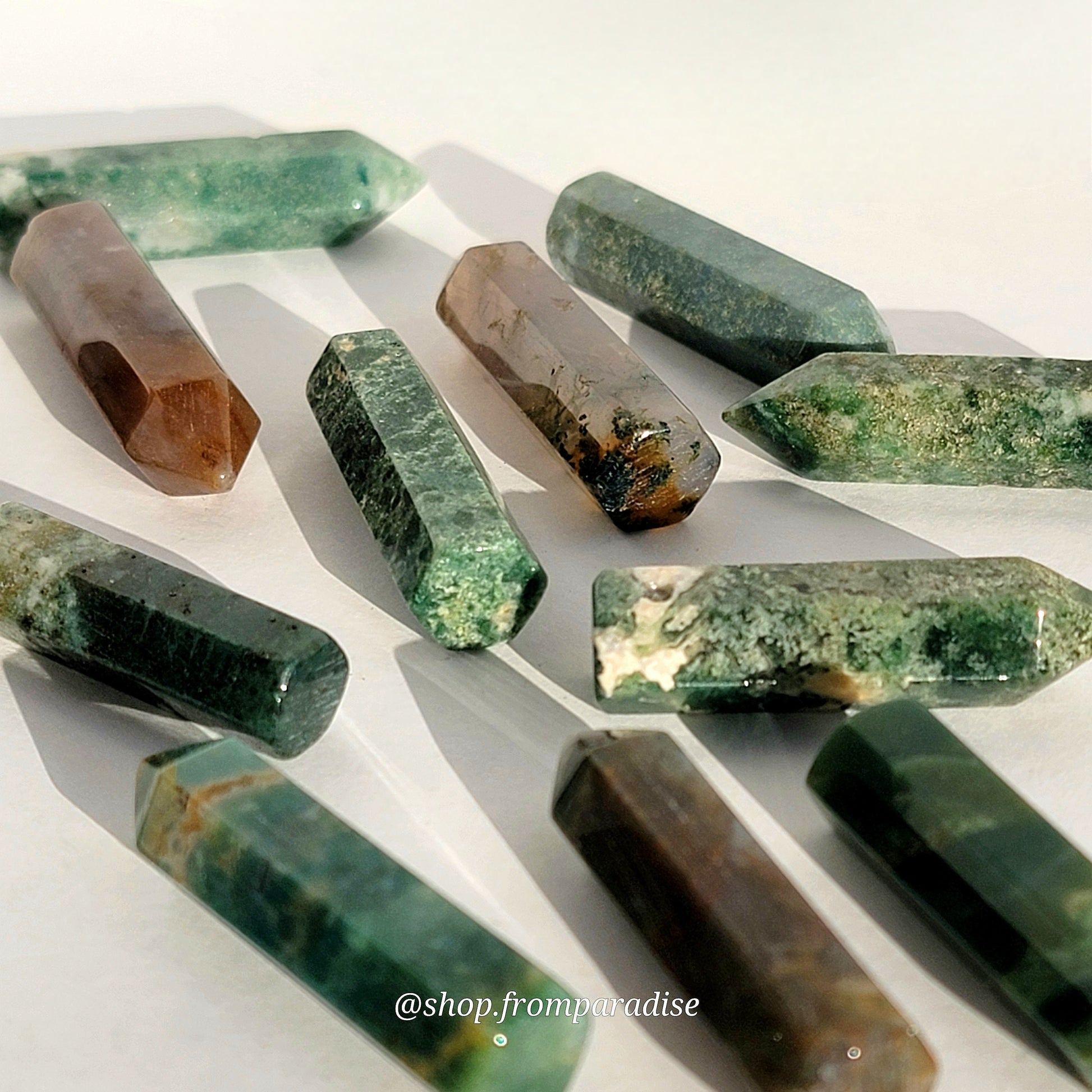 Moss Agate Mini Crystal Tower