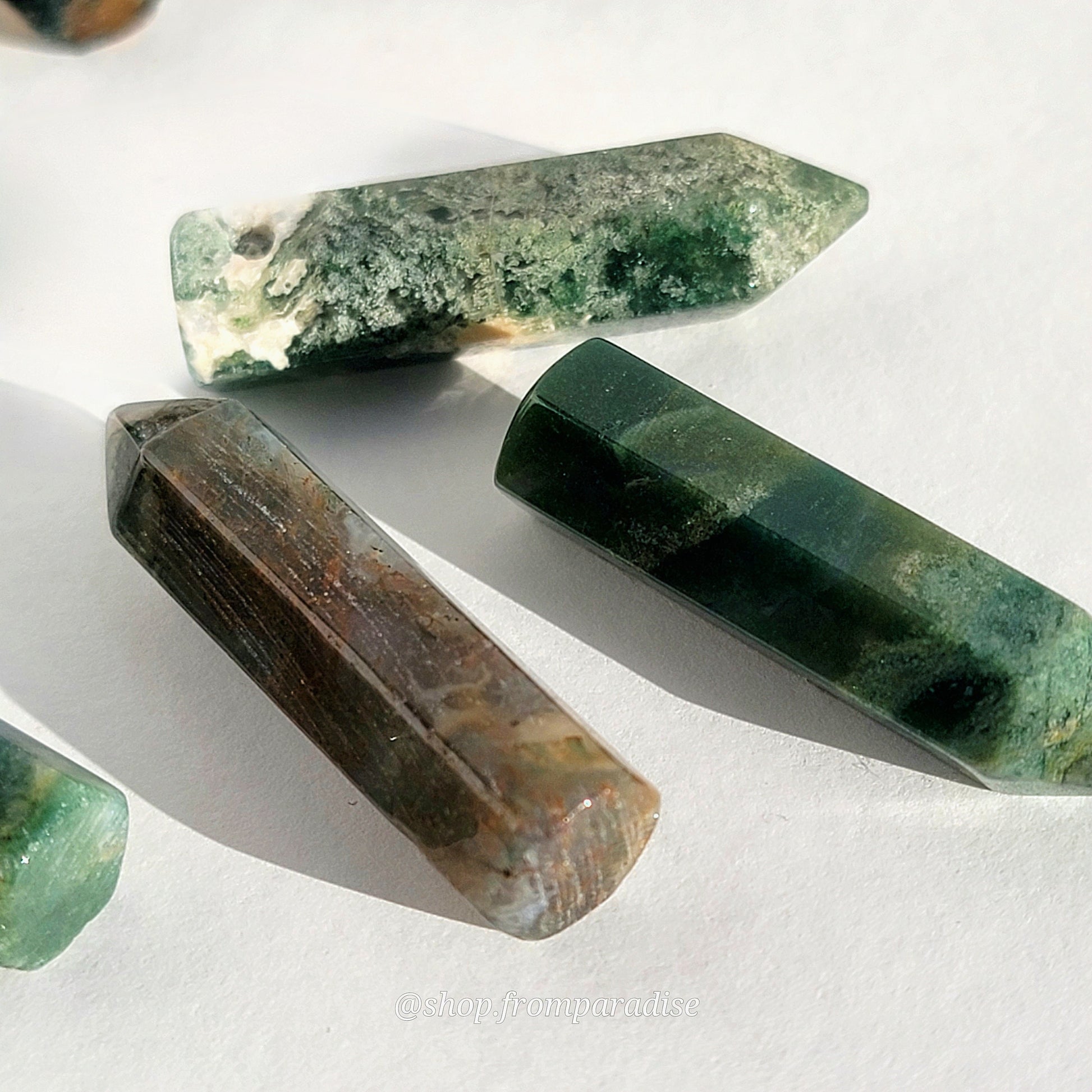 Moss Agate Mini Crystal Tower