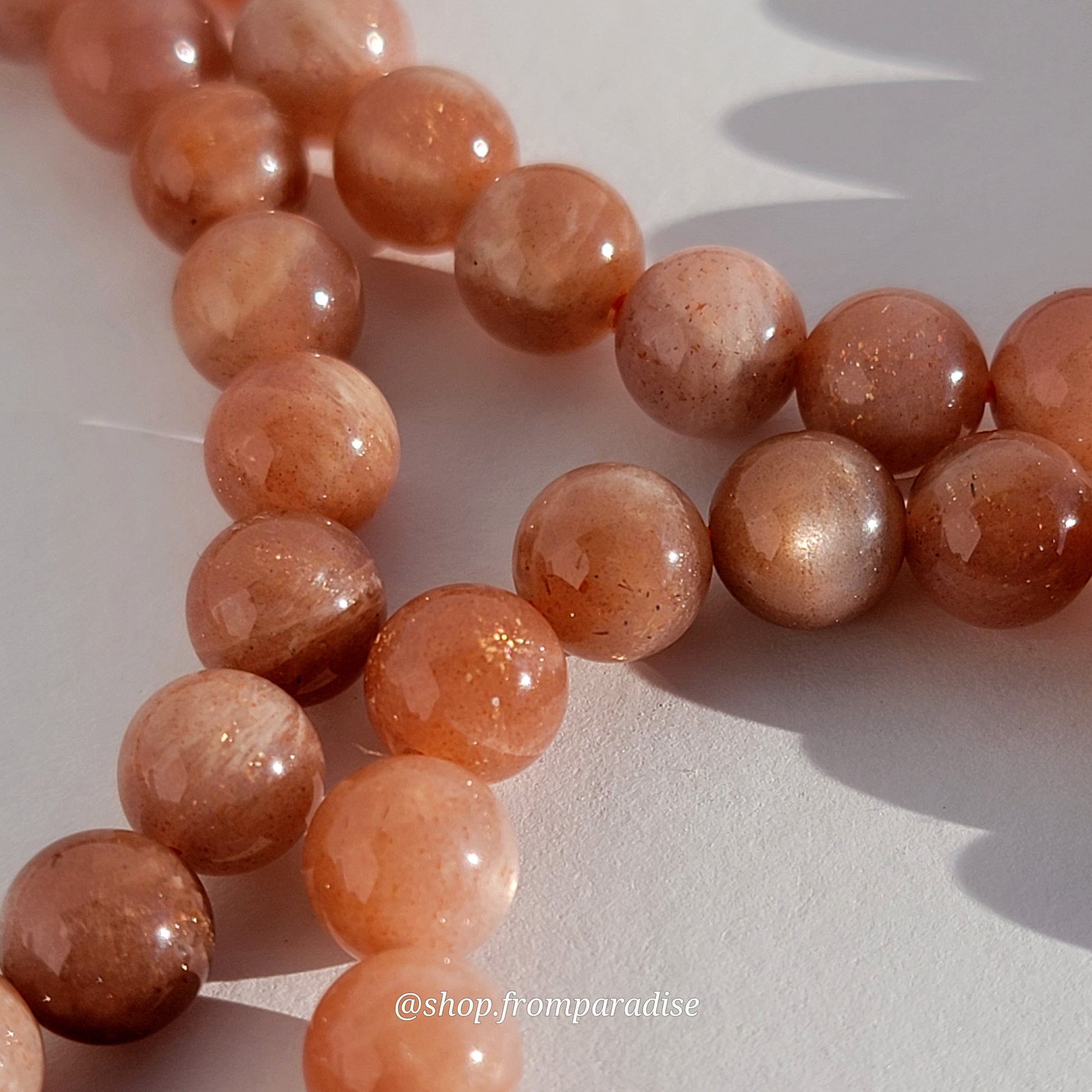 Peach Moonstone Crystal Bracelet Moonstone Handmade Jewelry