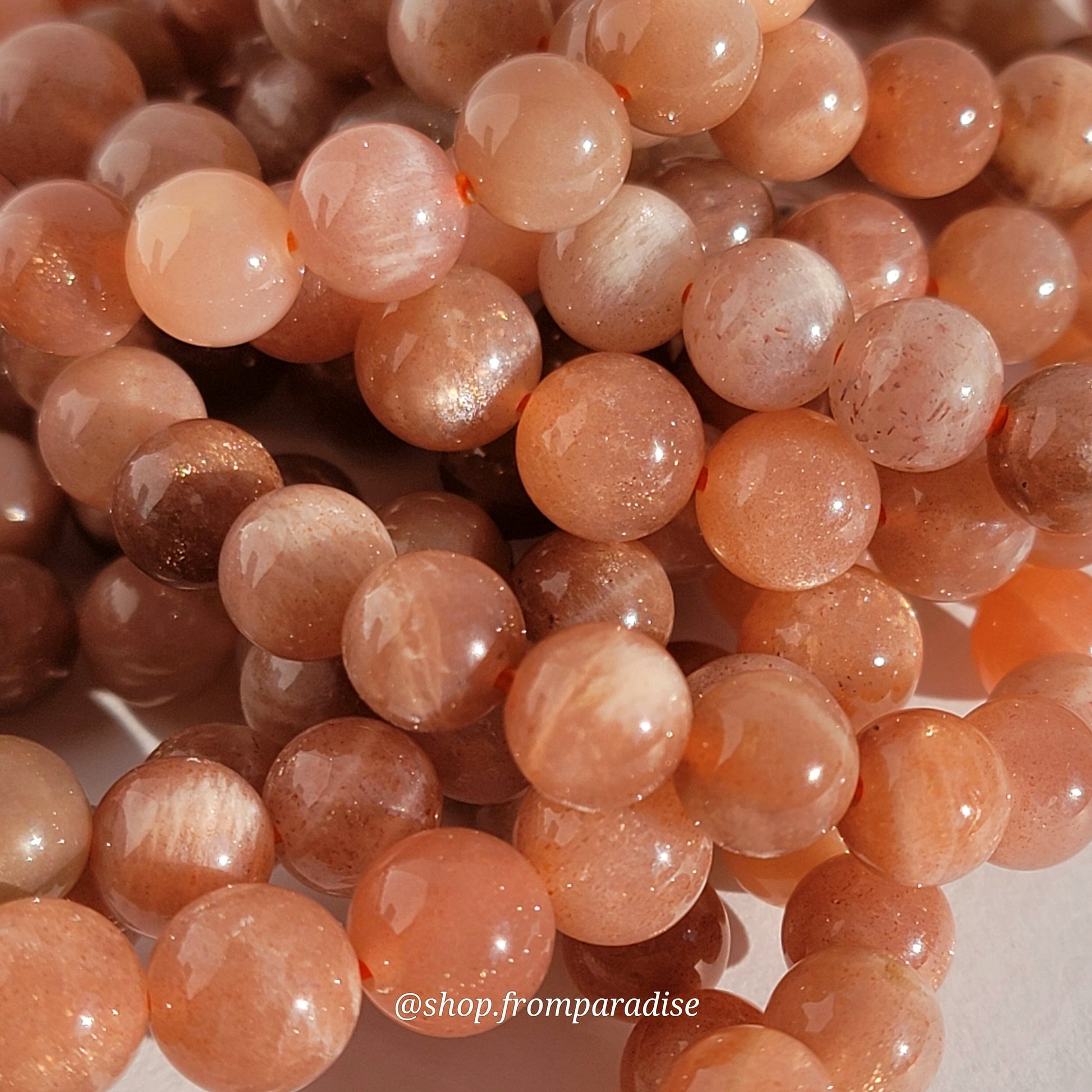 Peach Moonstone Crystal Bracelet Moonstone Handmade Jewelry
