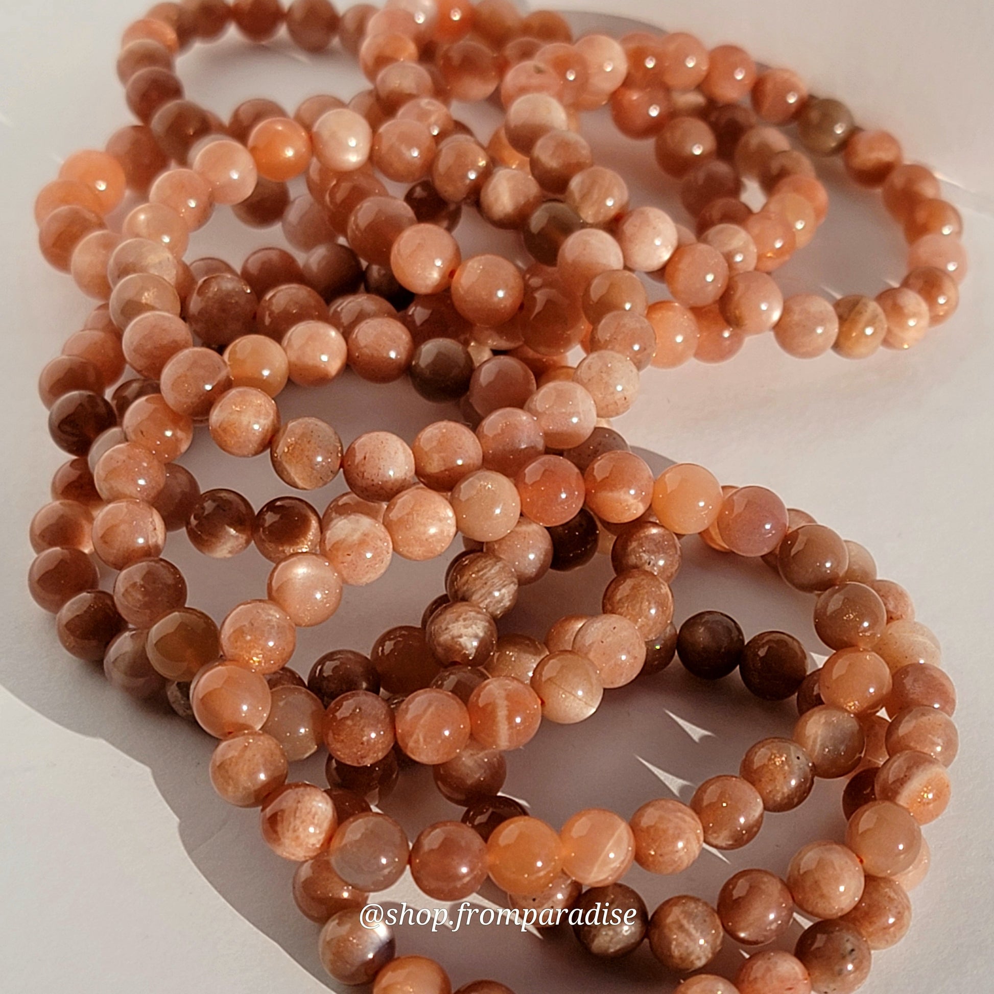 Peach Moonstone Crystal Bracelet Moonstone Handmade Jewelry