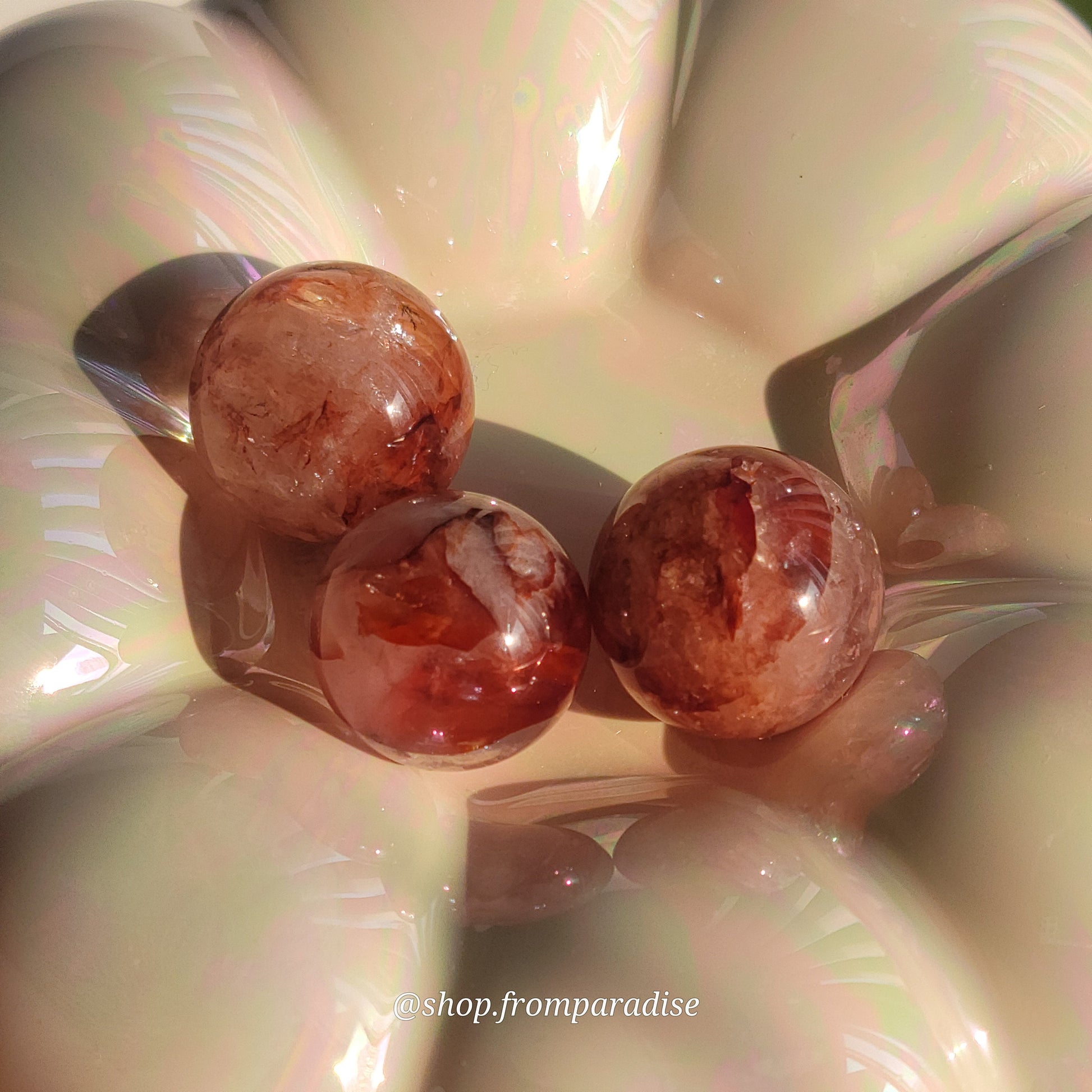 Fire Quartz Red Hematoid Mini Crystal Sphere