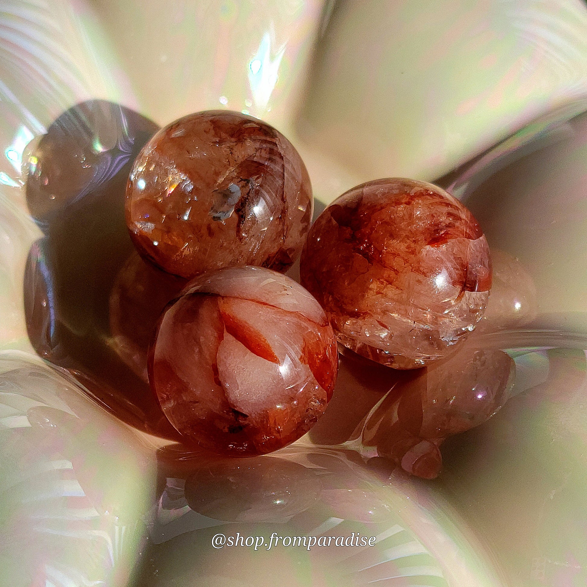 Fire Quartz Red Hematoid Mini Crystal Sphere