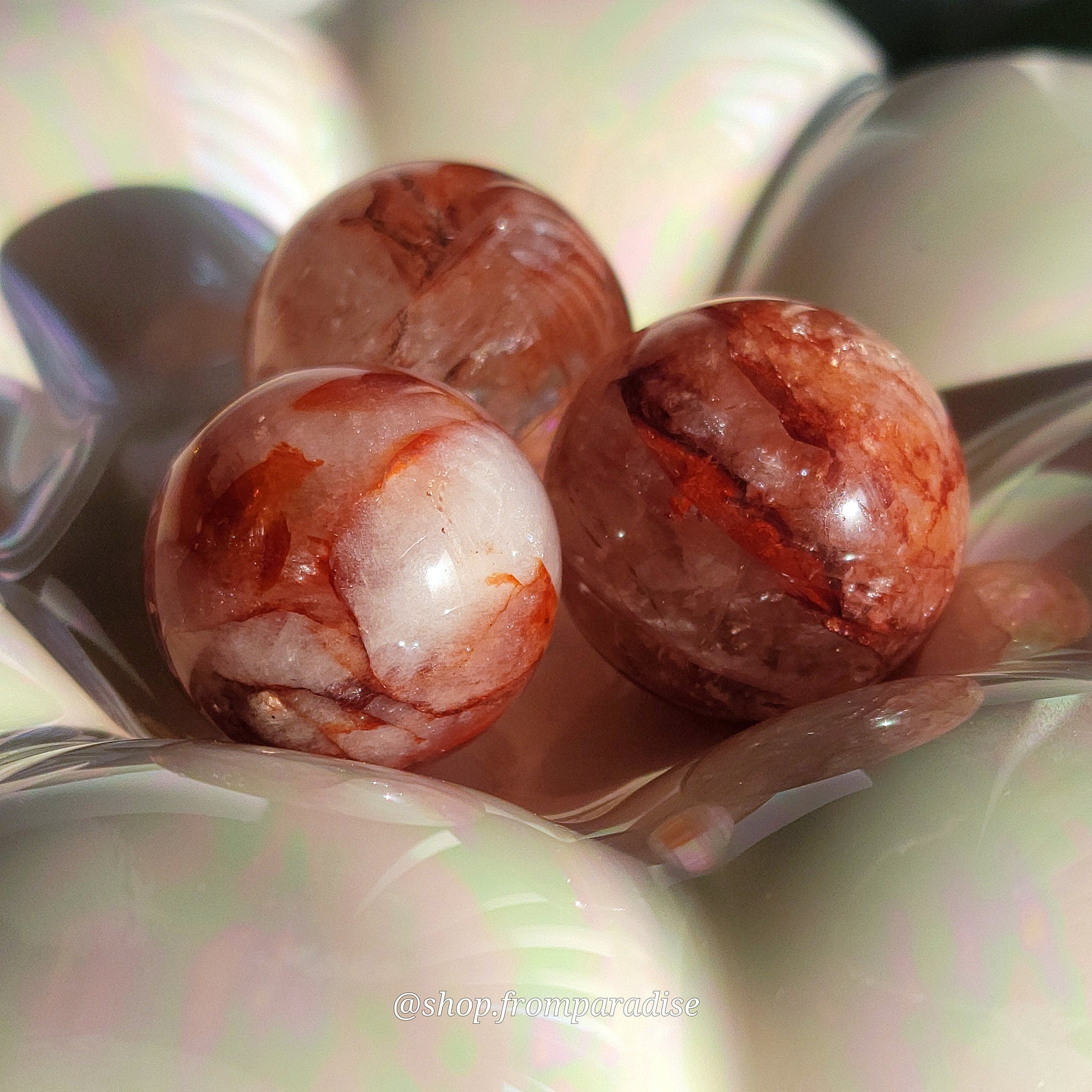Fire Quartz Red Hematoid Mini Crystal Sphere