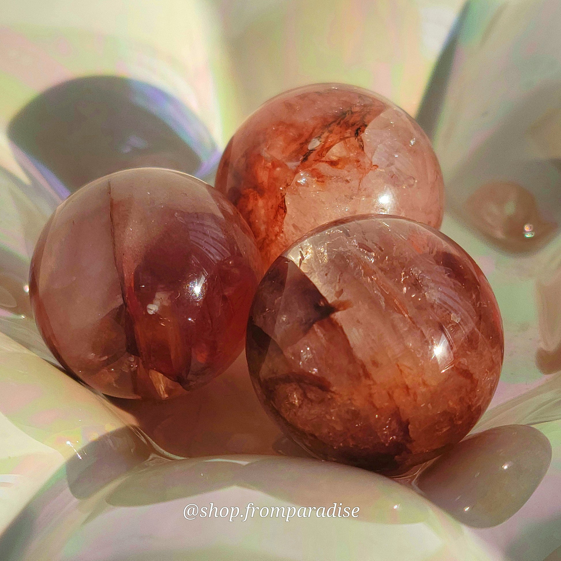 Fire Quartz Red Hematoid Mini Crystal Sphere