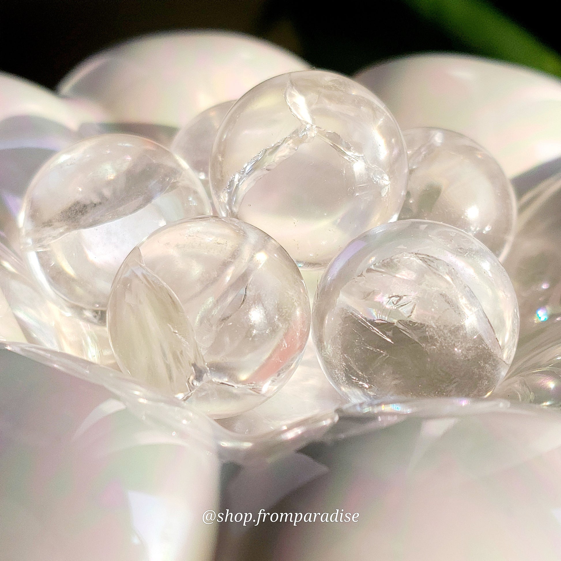 Clear Quartz Mini Crystal Sphere with Rainbow Inclusions