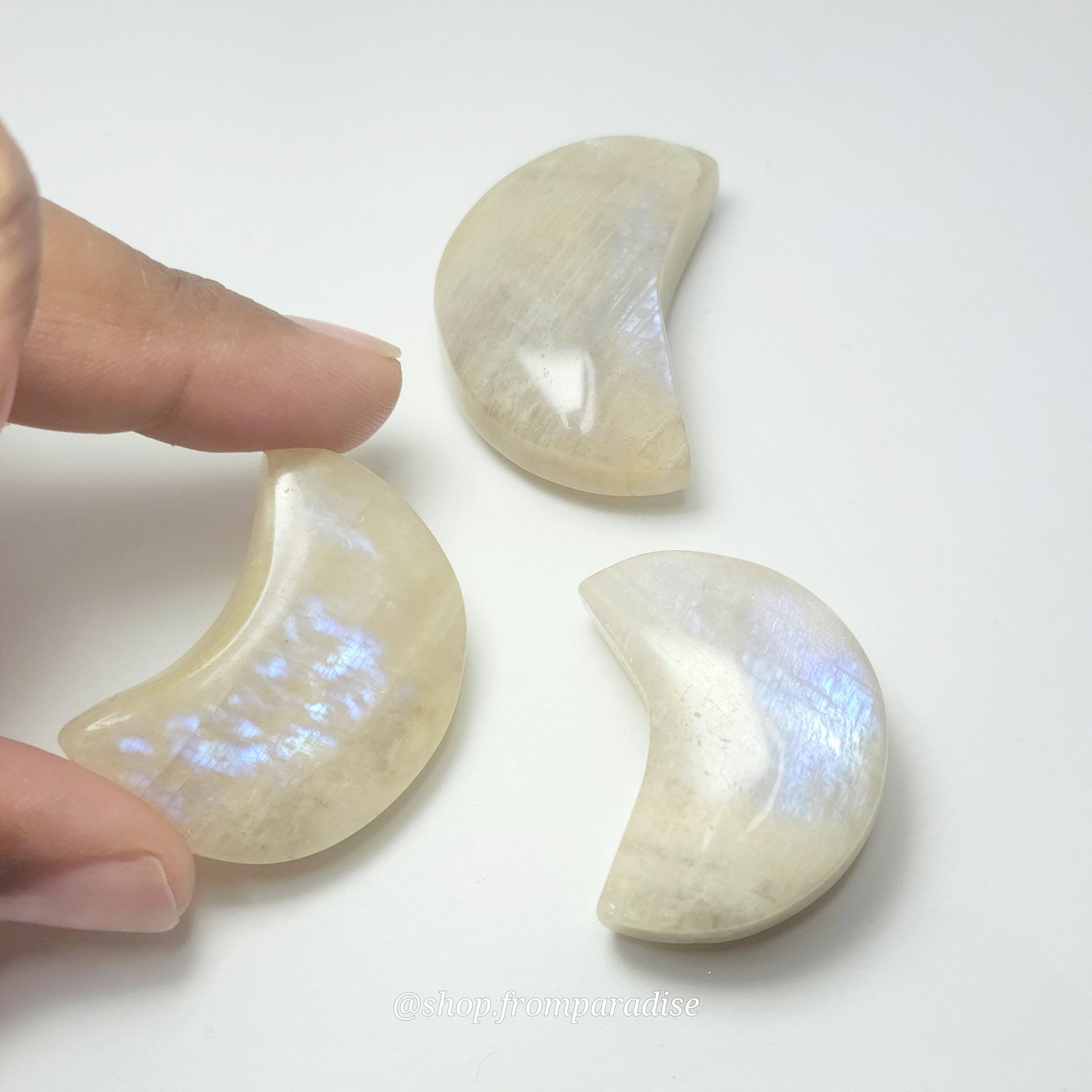 Blue Moonstone Moon Crystal Carving