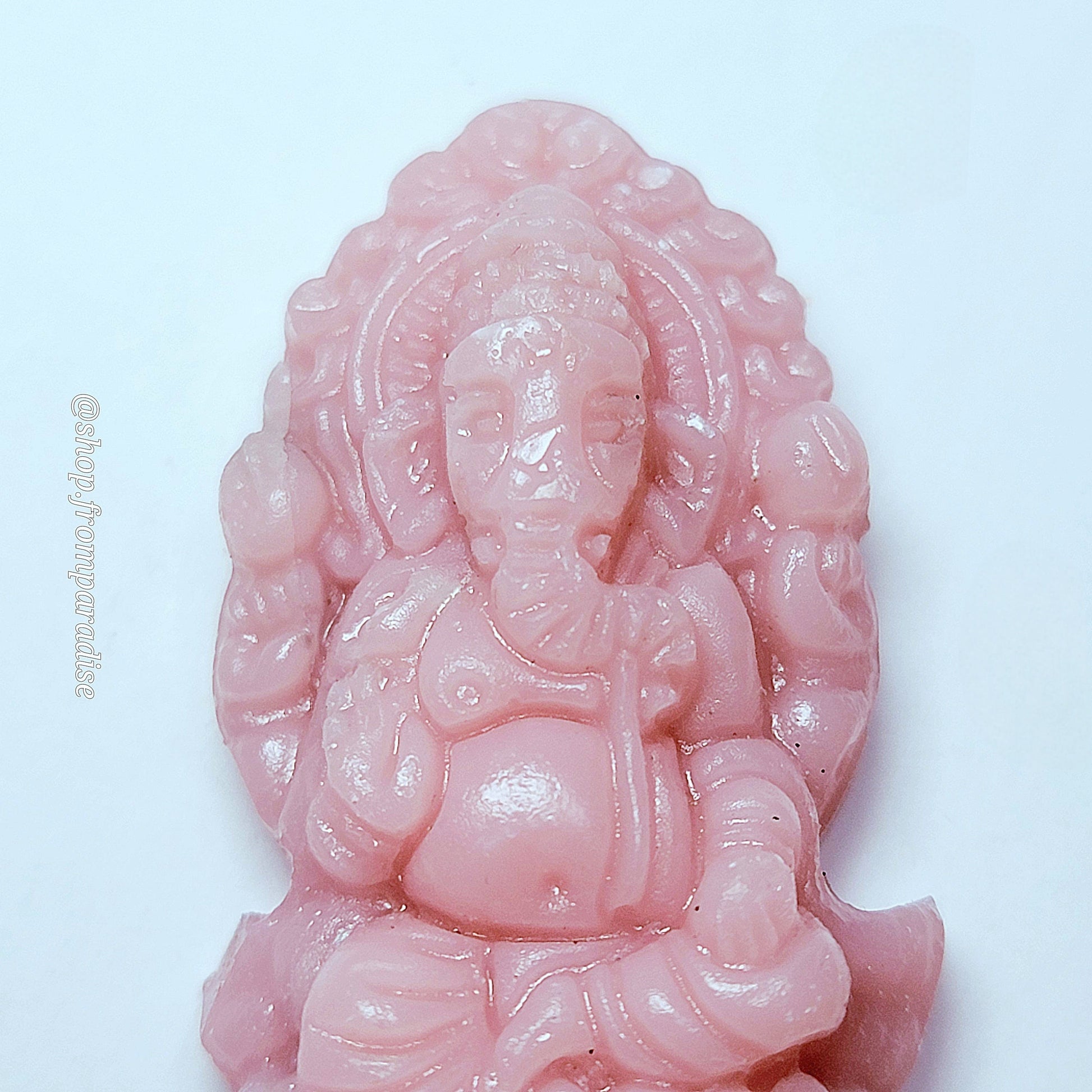 Ganesha Statue Pink Opal Crystal Carving: The Remover of Obstacles, God of New Beginnings, Wisdom, and Success