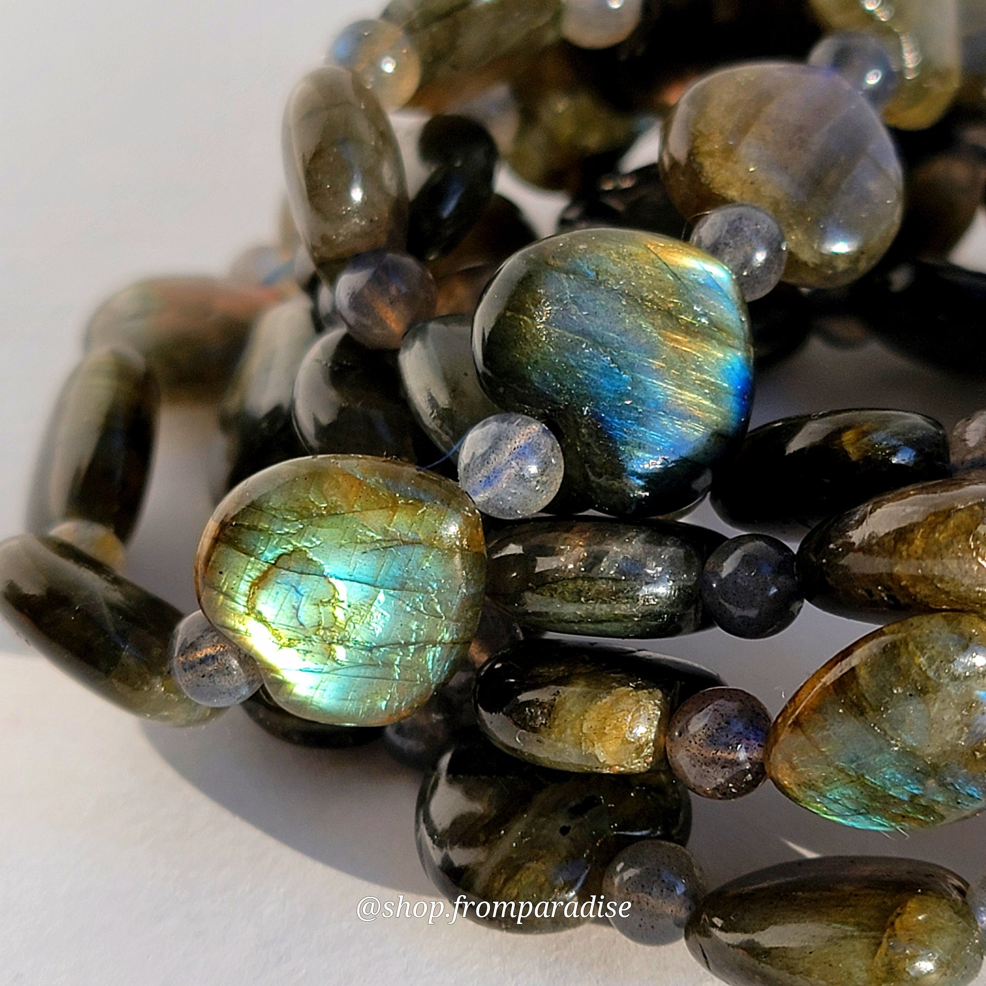 Sunset Labradorite Crystal Heart Bracelet