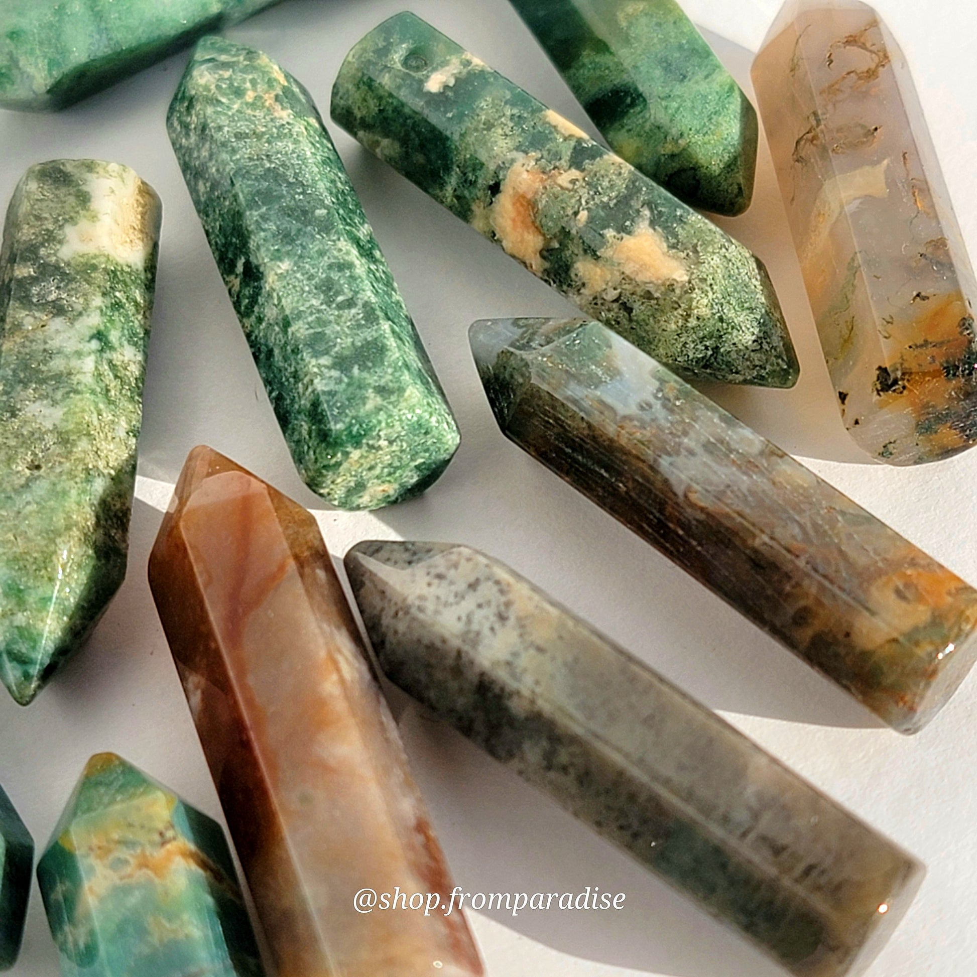 Moss Agate Mini Crystal Tower