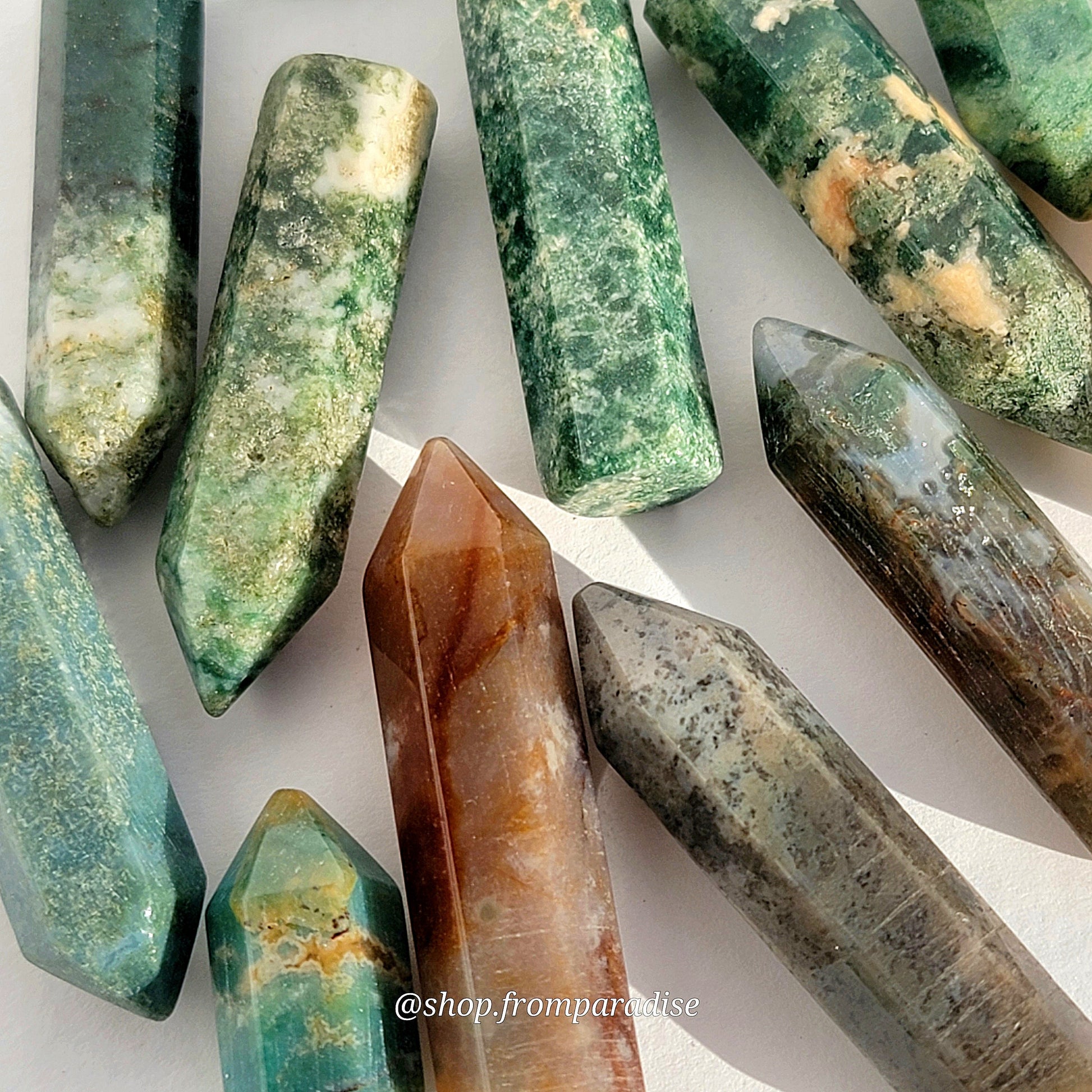 Moss Agate Mini Crystal Tower