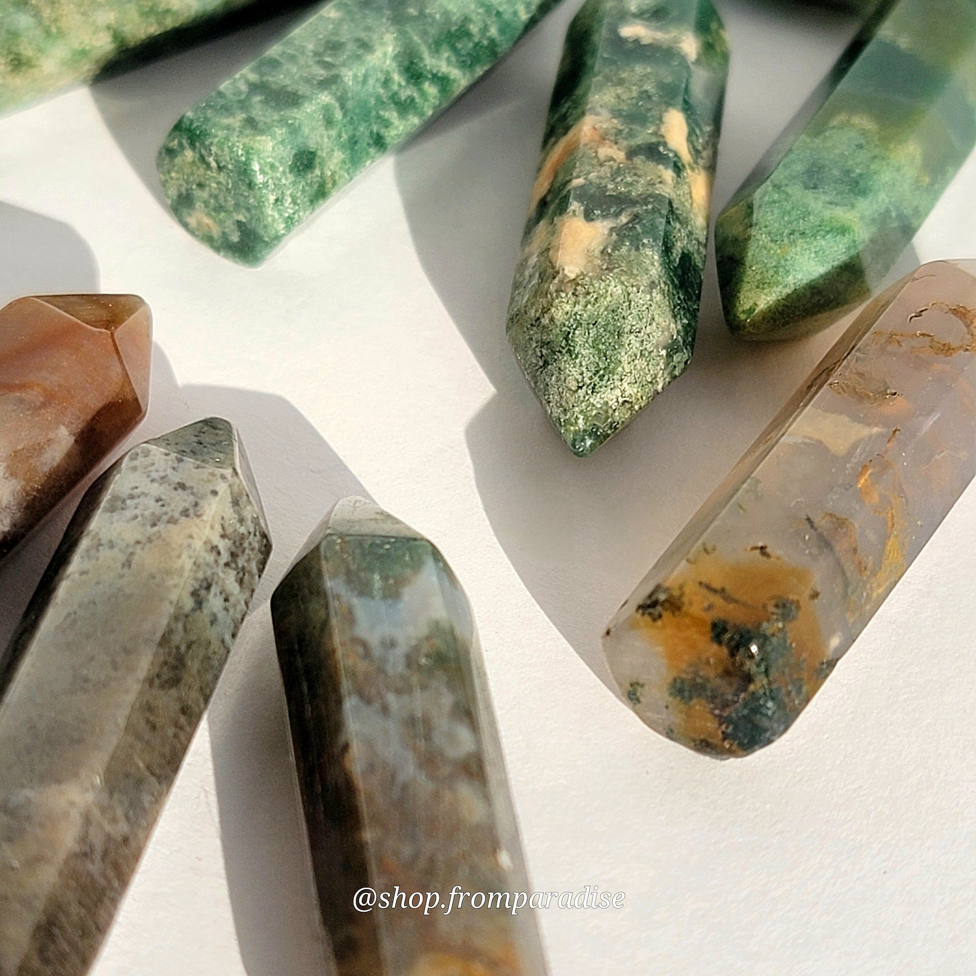Moss Agate Mini Crystal Tower