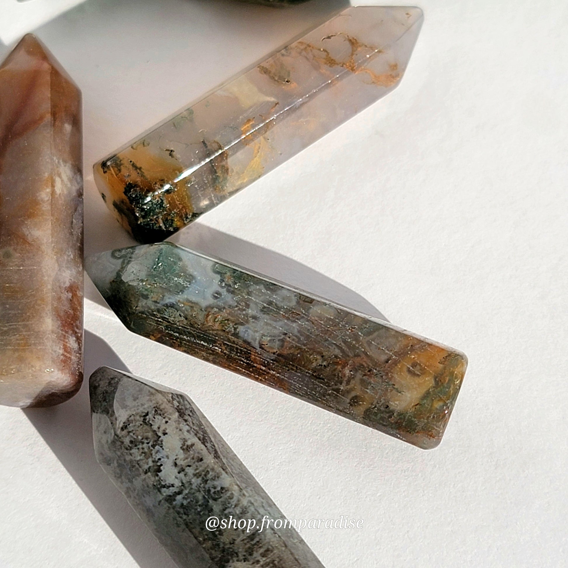 Moss Agate Mini Crystal Tower