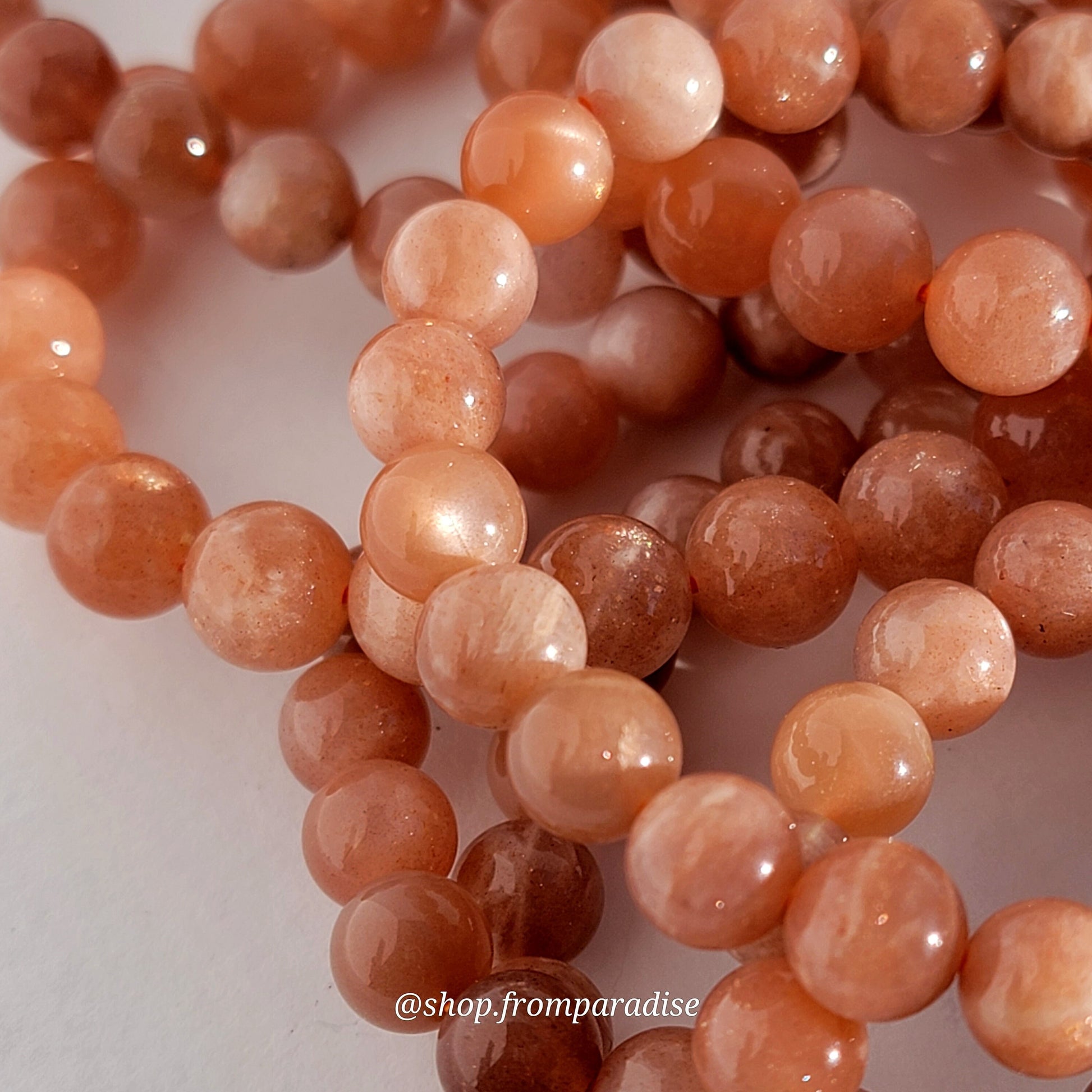 Peach Moonstone Crystal Bracelet Moonstone Handmade Jewelry