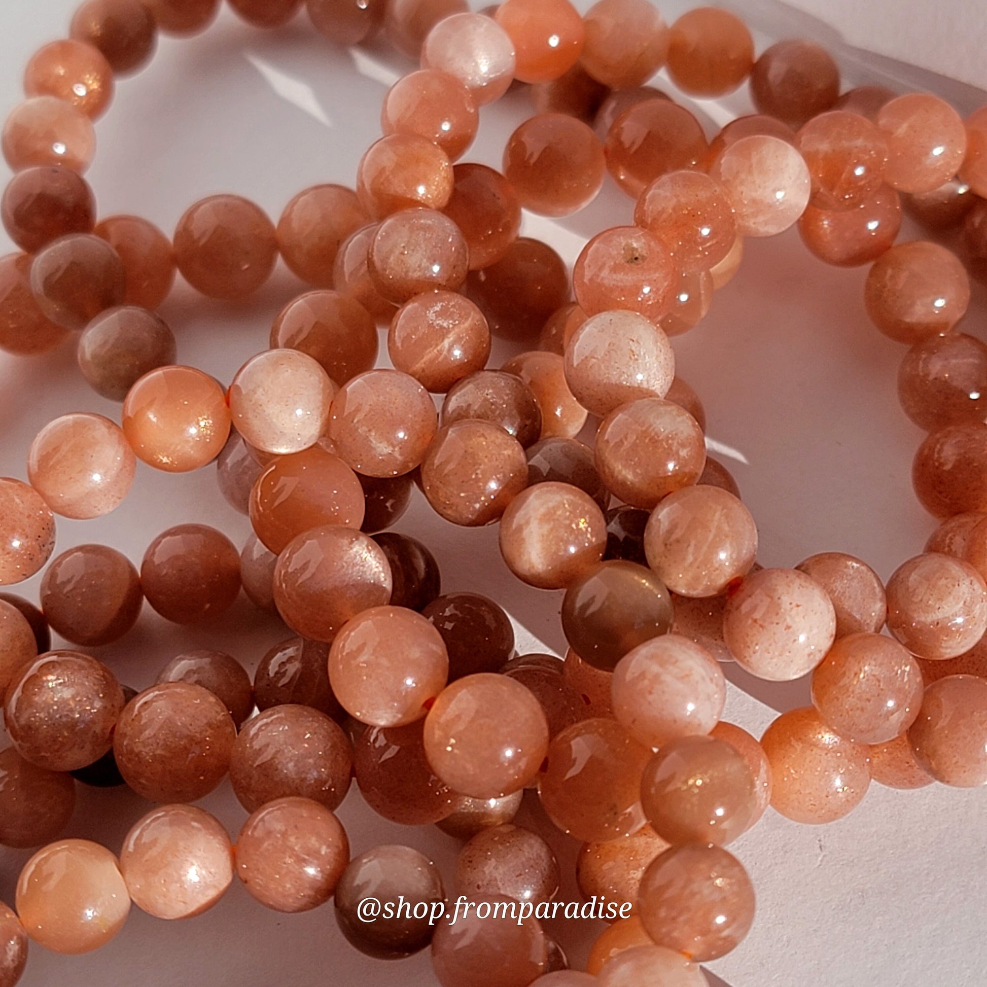 Peach Moonstone Crystal Bracelet Moonstone Handmade Jewelry