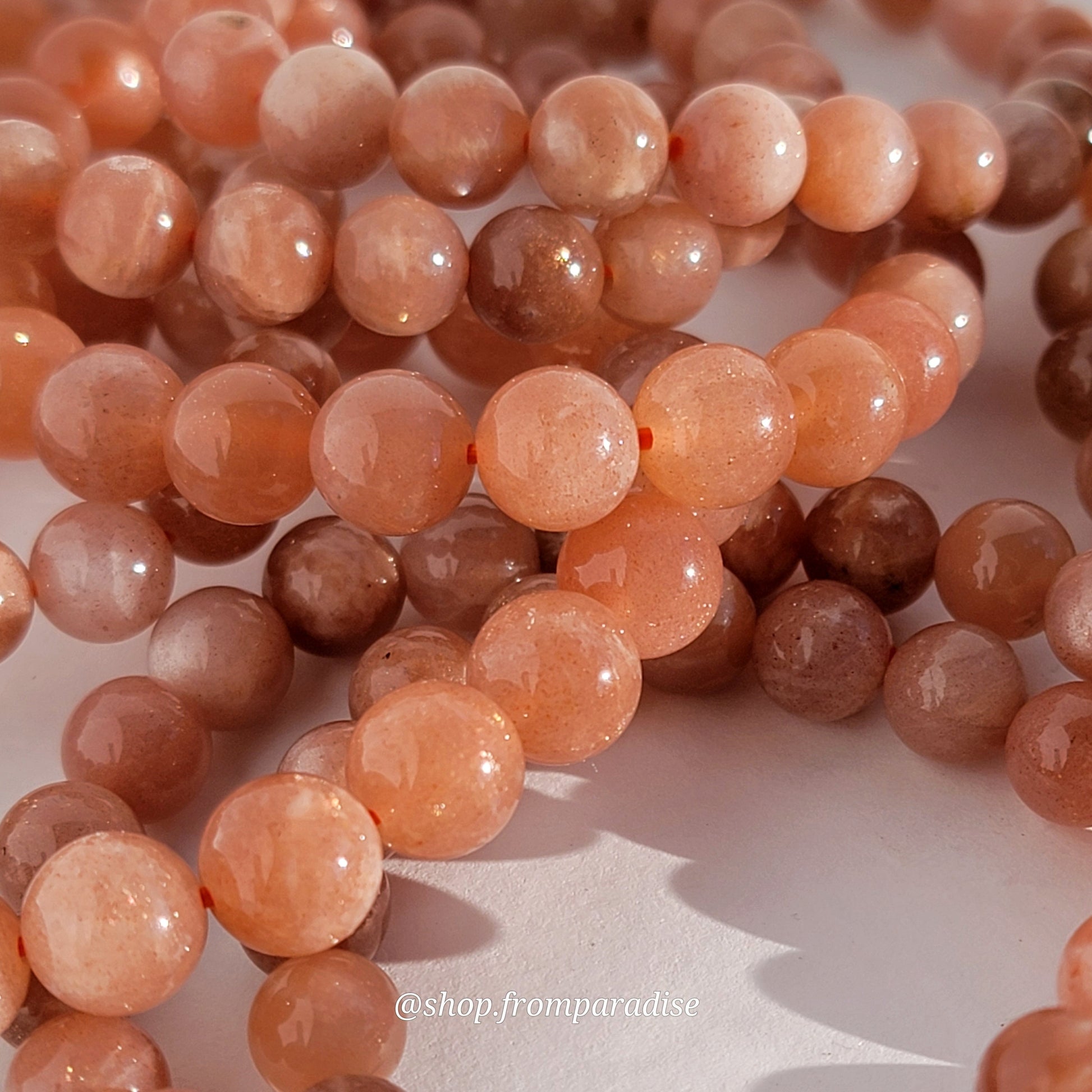 Peach Moonstone Crystal Bracelet Moonstone Handmade Jewelry