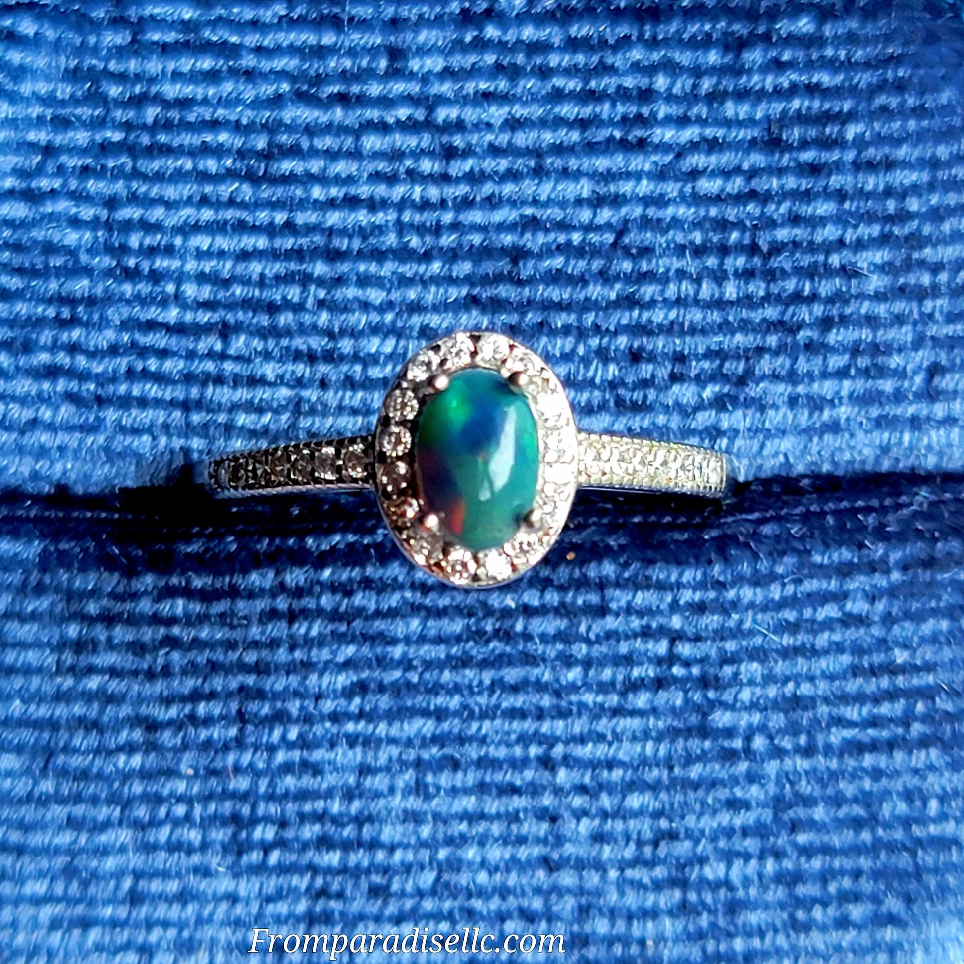 Opal Sterling Silver Women Gemstone Ring Adjustable