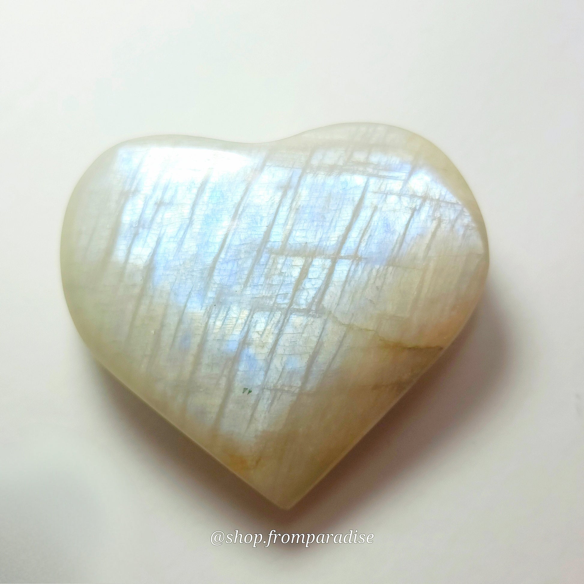 Blue Moonstone Heart Crystal Carving