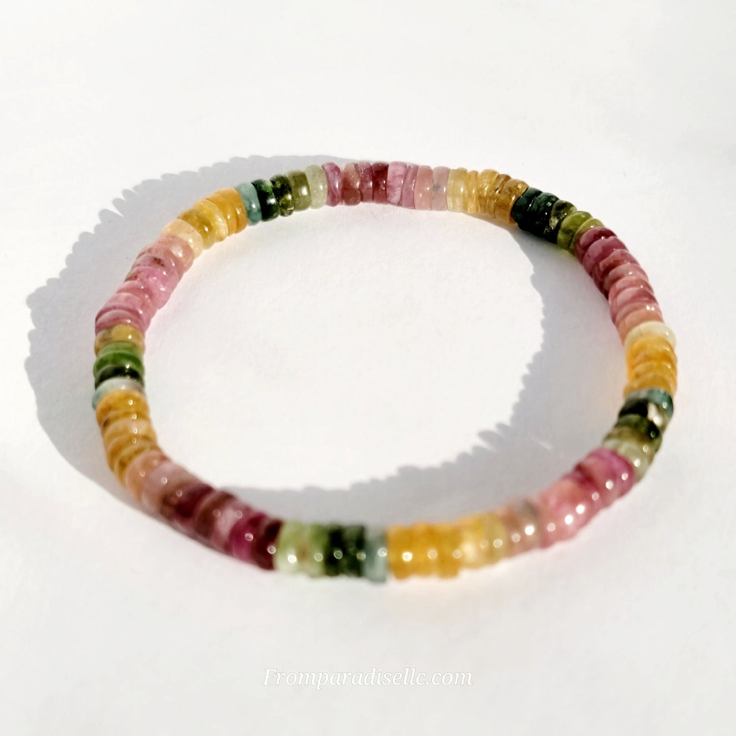 Pink Tourmaline Crystal Stretch Bracelet