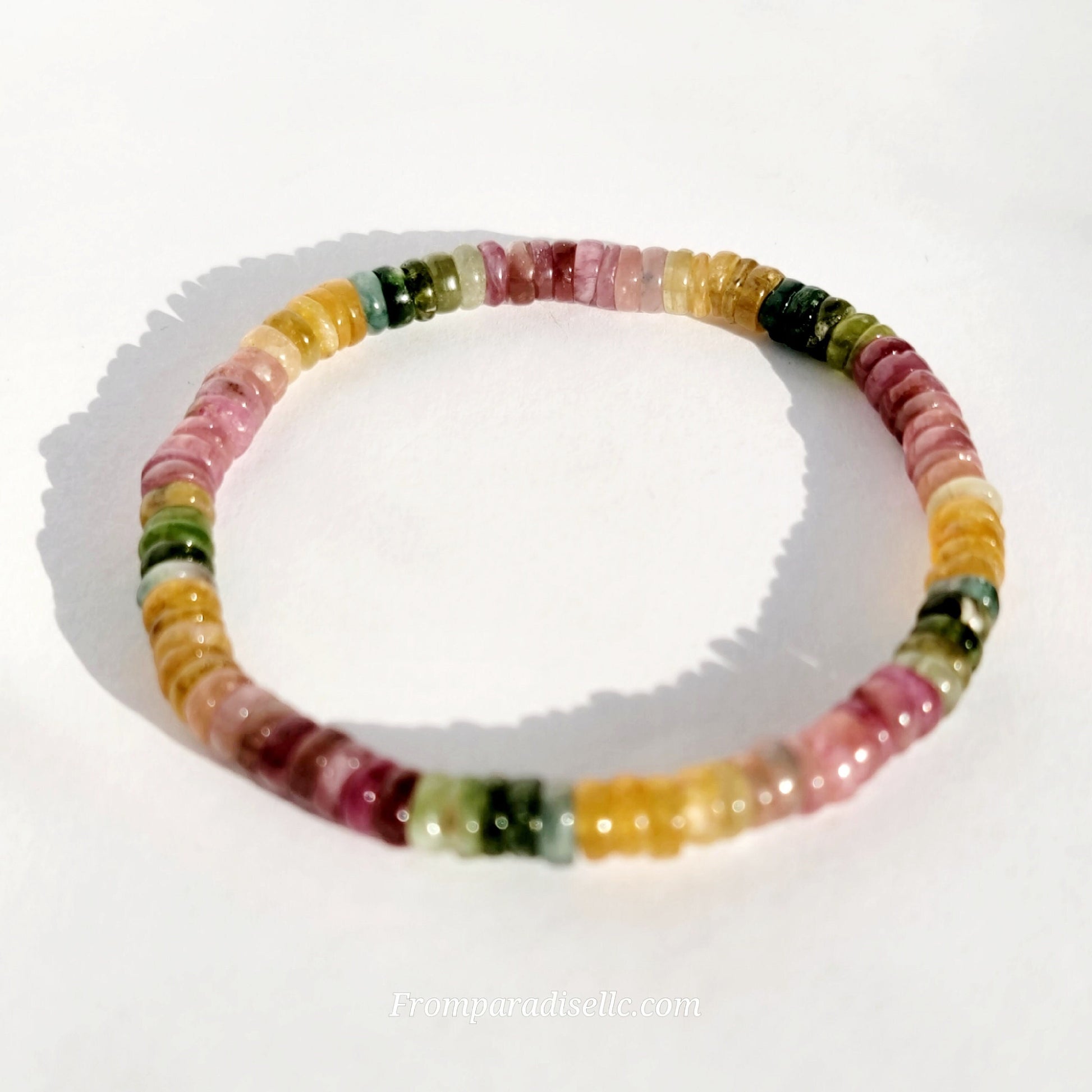 Pink Tourmaline Crystal Stretch Bracelet