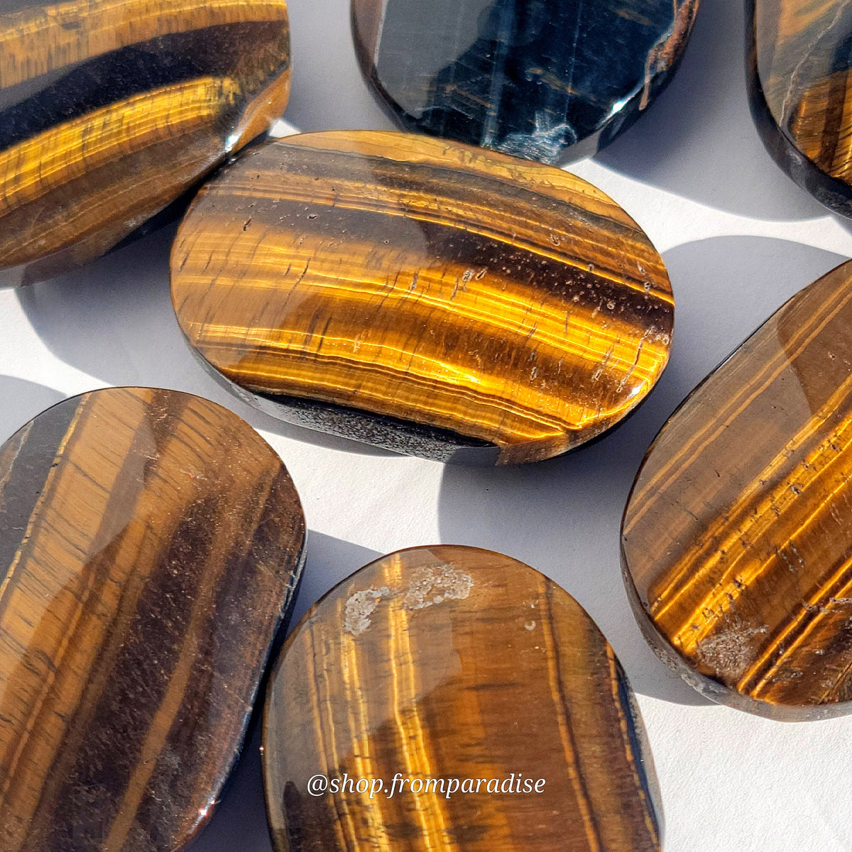 Yellow Tiger Eye Palm Stone