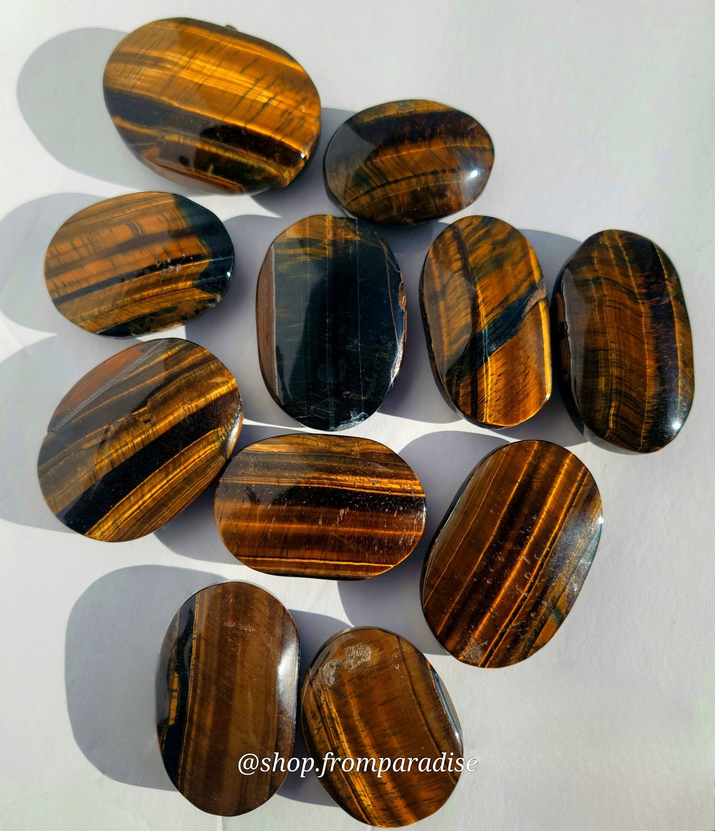 Tiger Eye Crystal Palm Stone