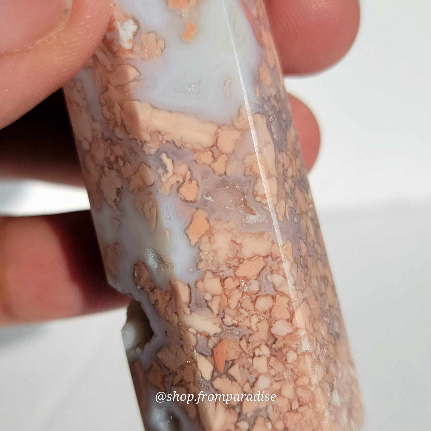 Druzy Pink Agate Crystal Tower