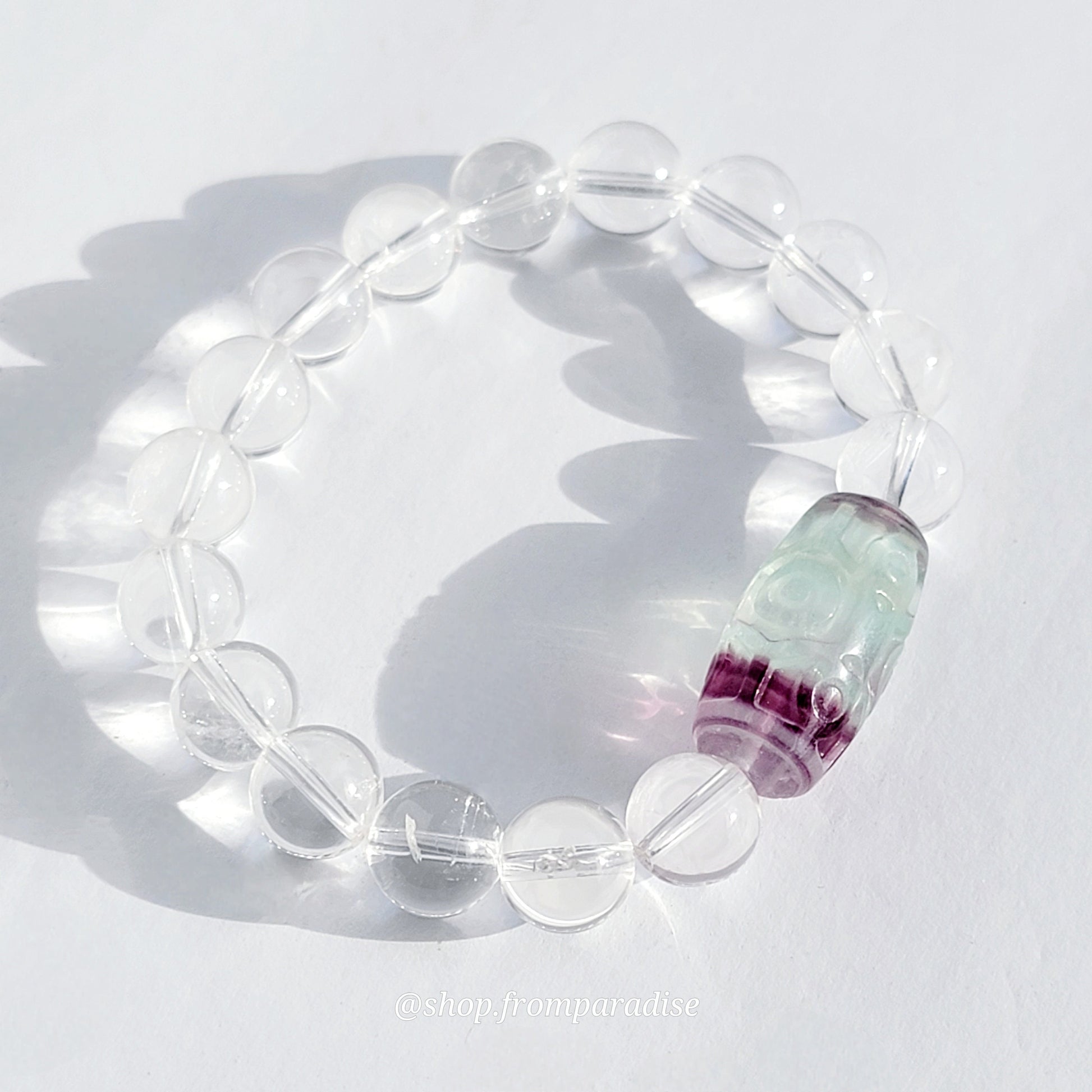 Fluorite and Clear Quartz Bracelet