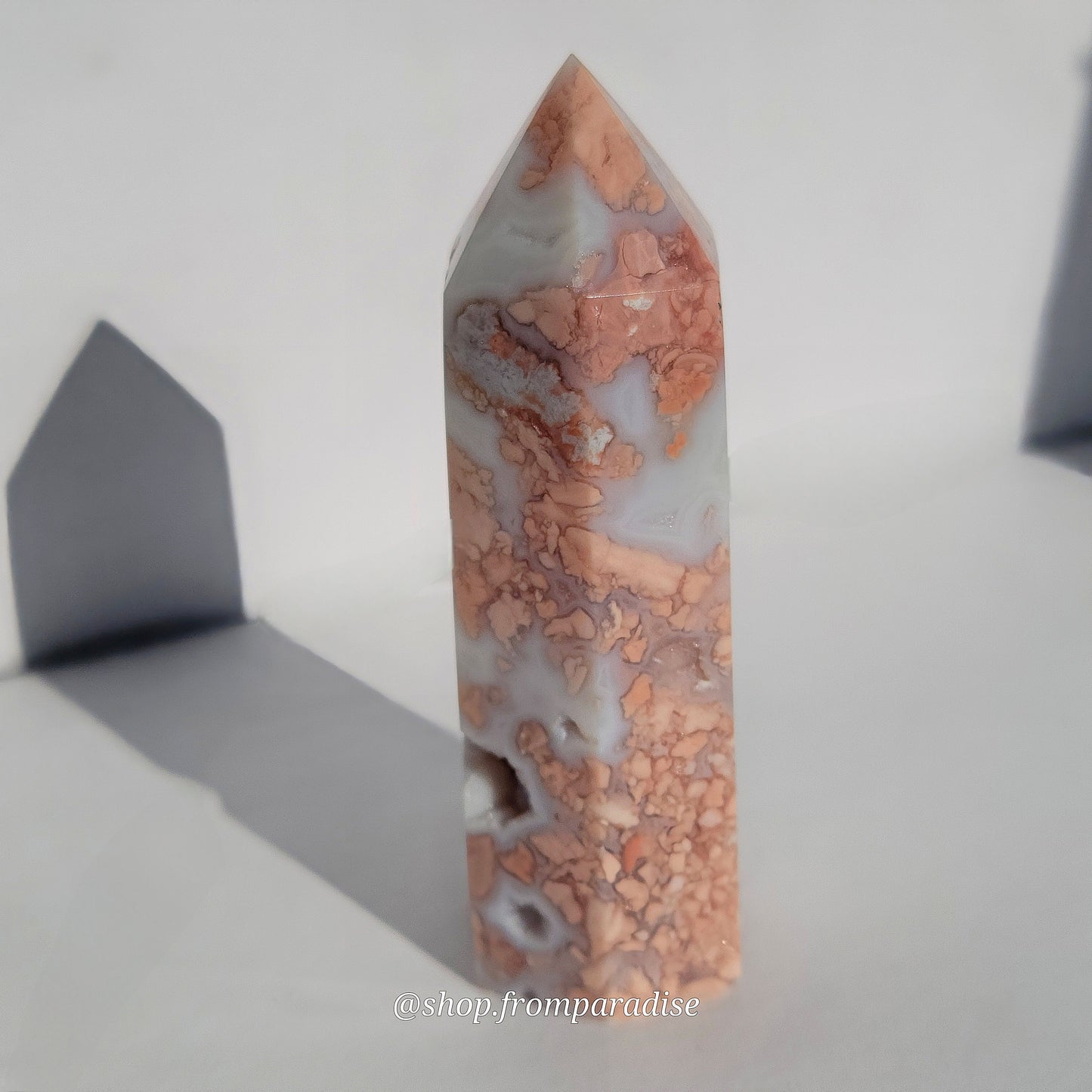 Druzy Pink Agate Crystal Tower