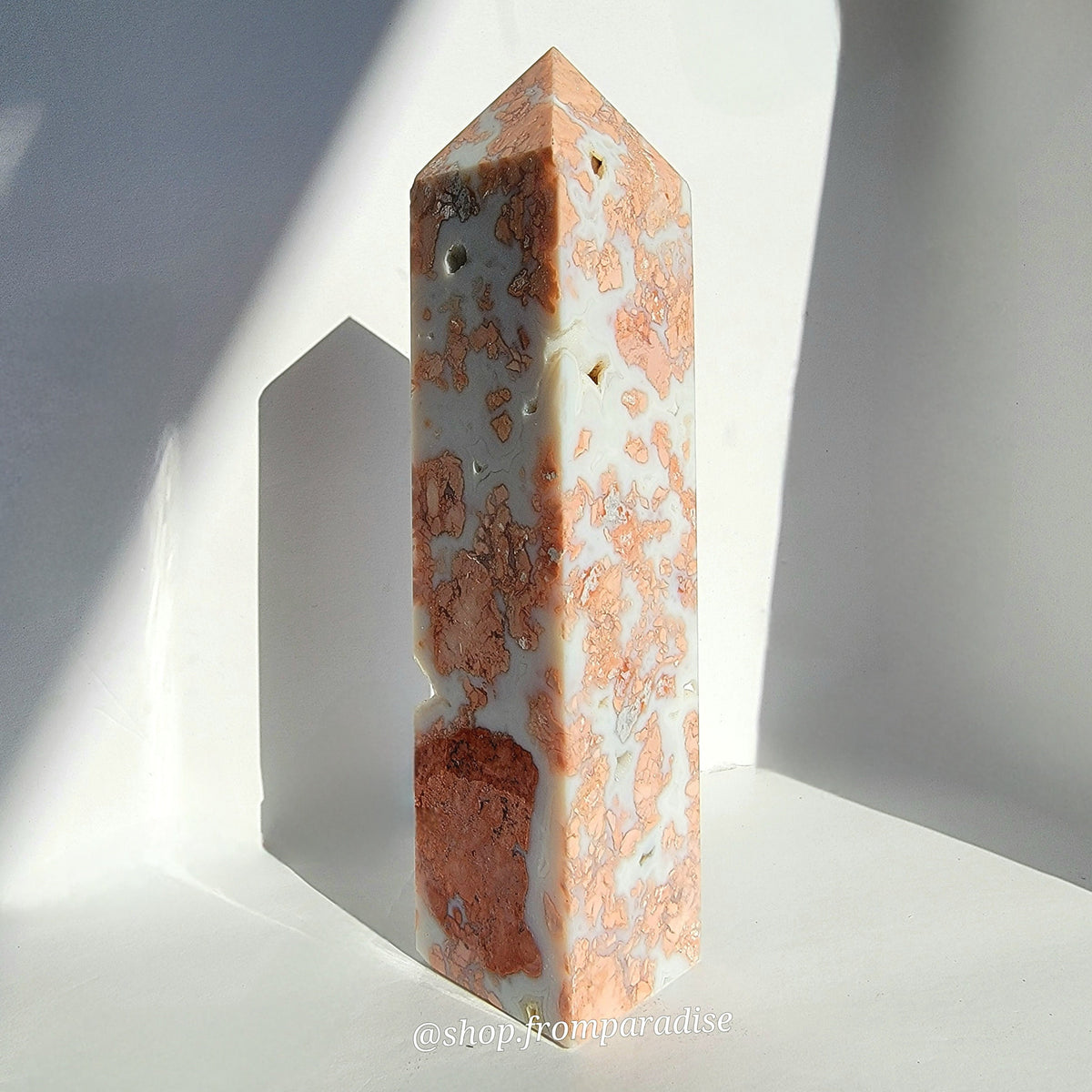 Druzy Pink Agate Crystal Tower