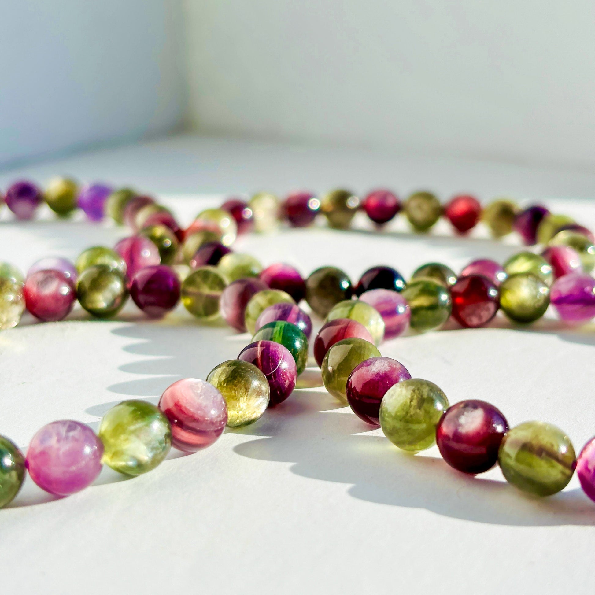 Green Mica Purple Mica Crystal Bracelet