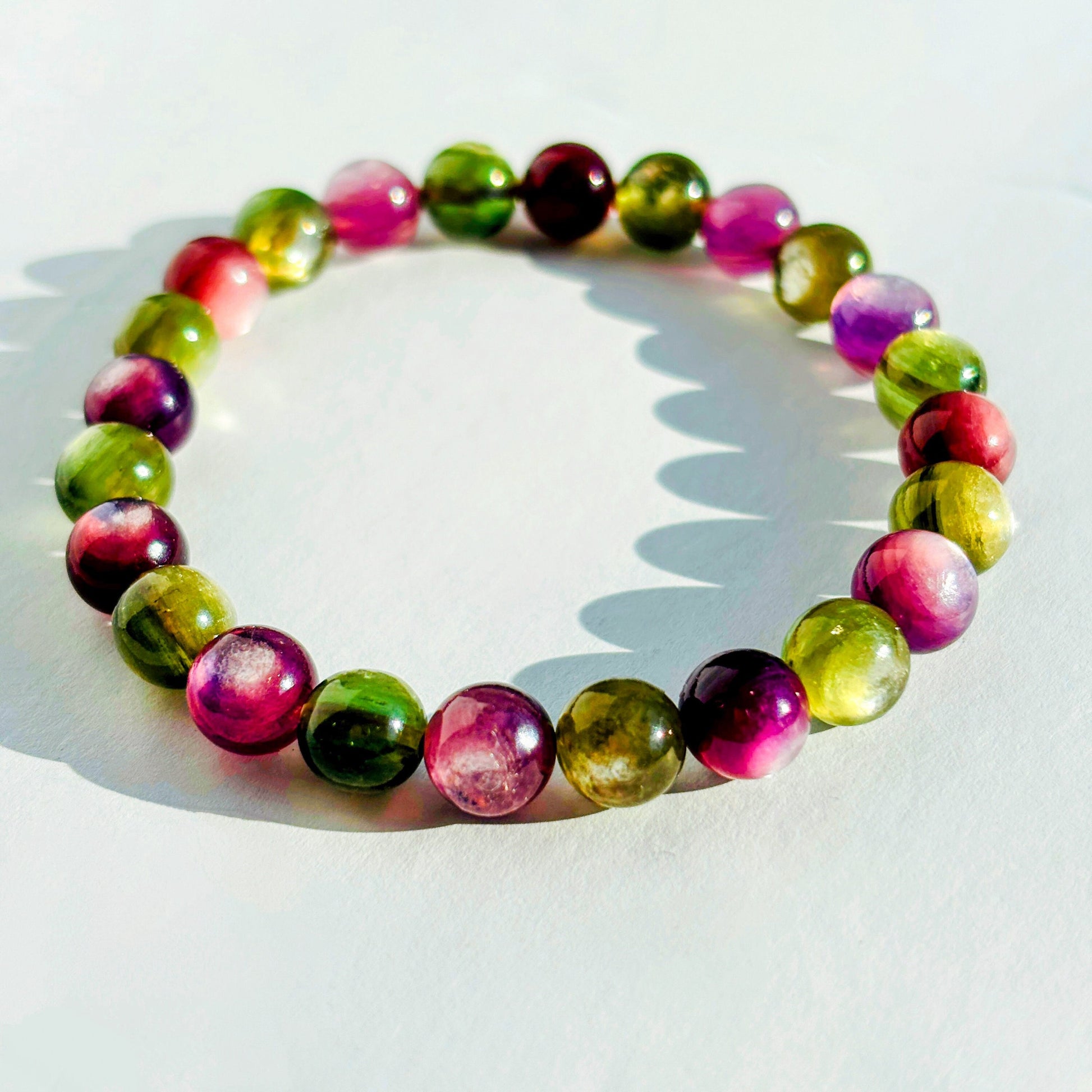 Green Mica Purple Mica Crystal Bracelet