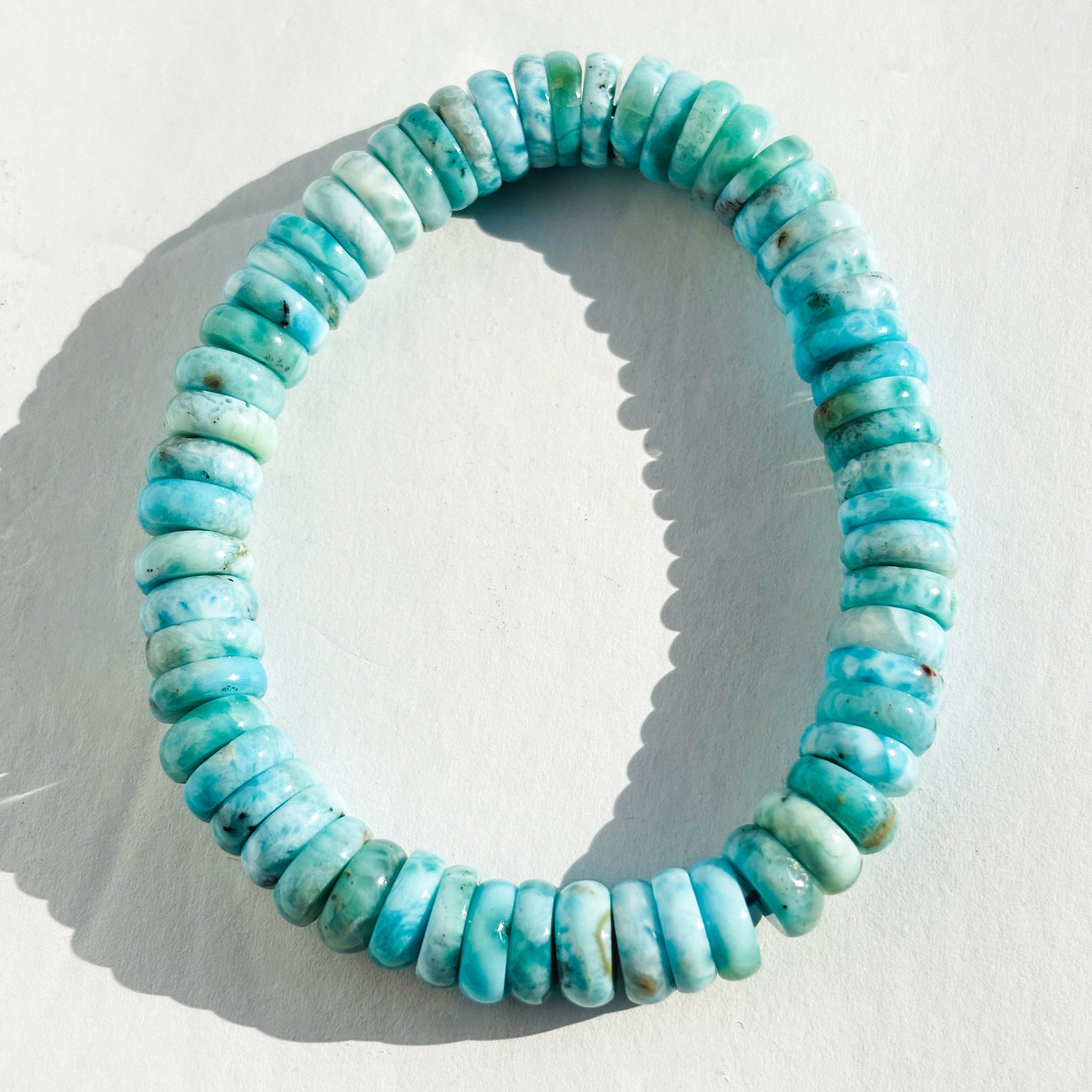 Larimar Crystal Gemstone Handmade Bracelet