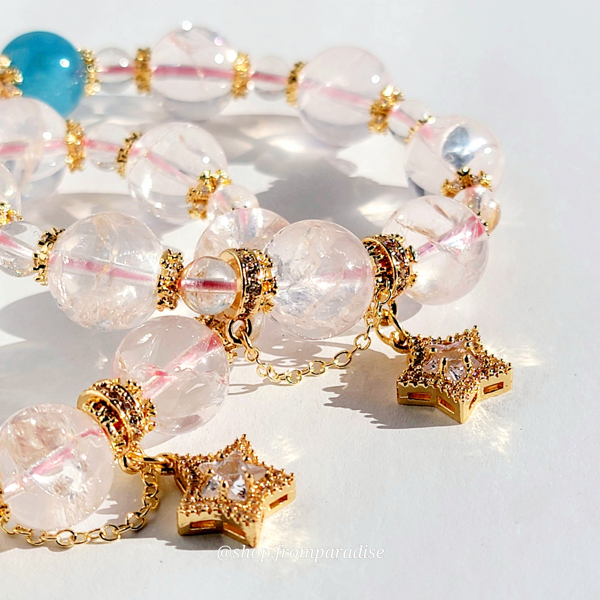 Rose Quartz and Aquamarine Bracelet