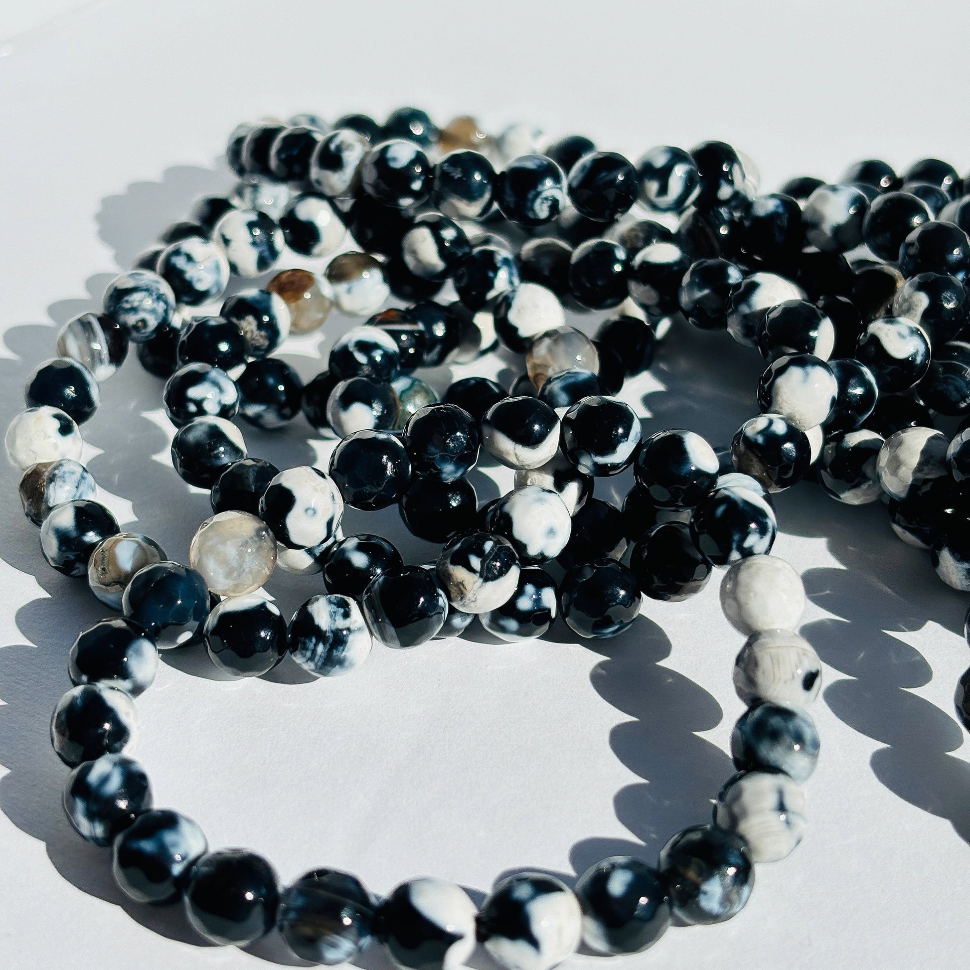Faceted Orca Agate Crystal Handmade Bracelet