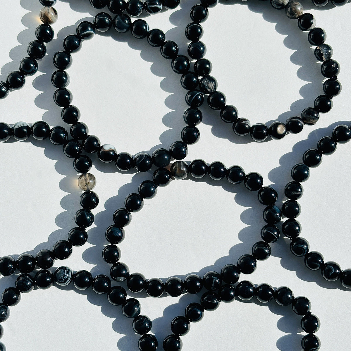 Banded Black Onyx Crystal Handmade Bracelet